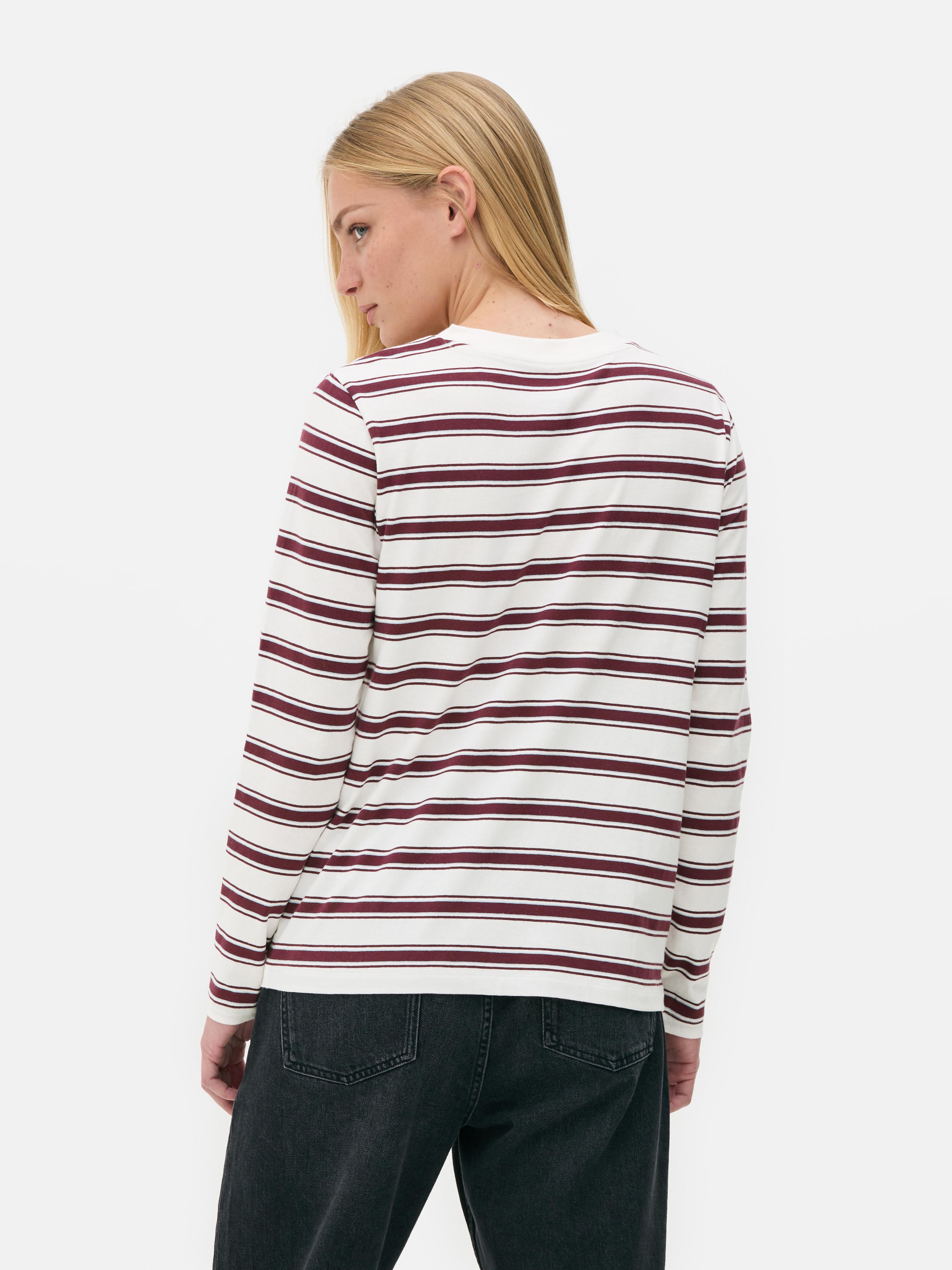 Striped Cotton Long Sleeve Top
