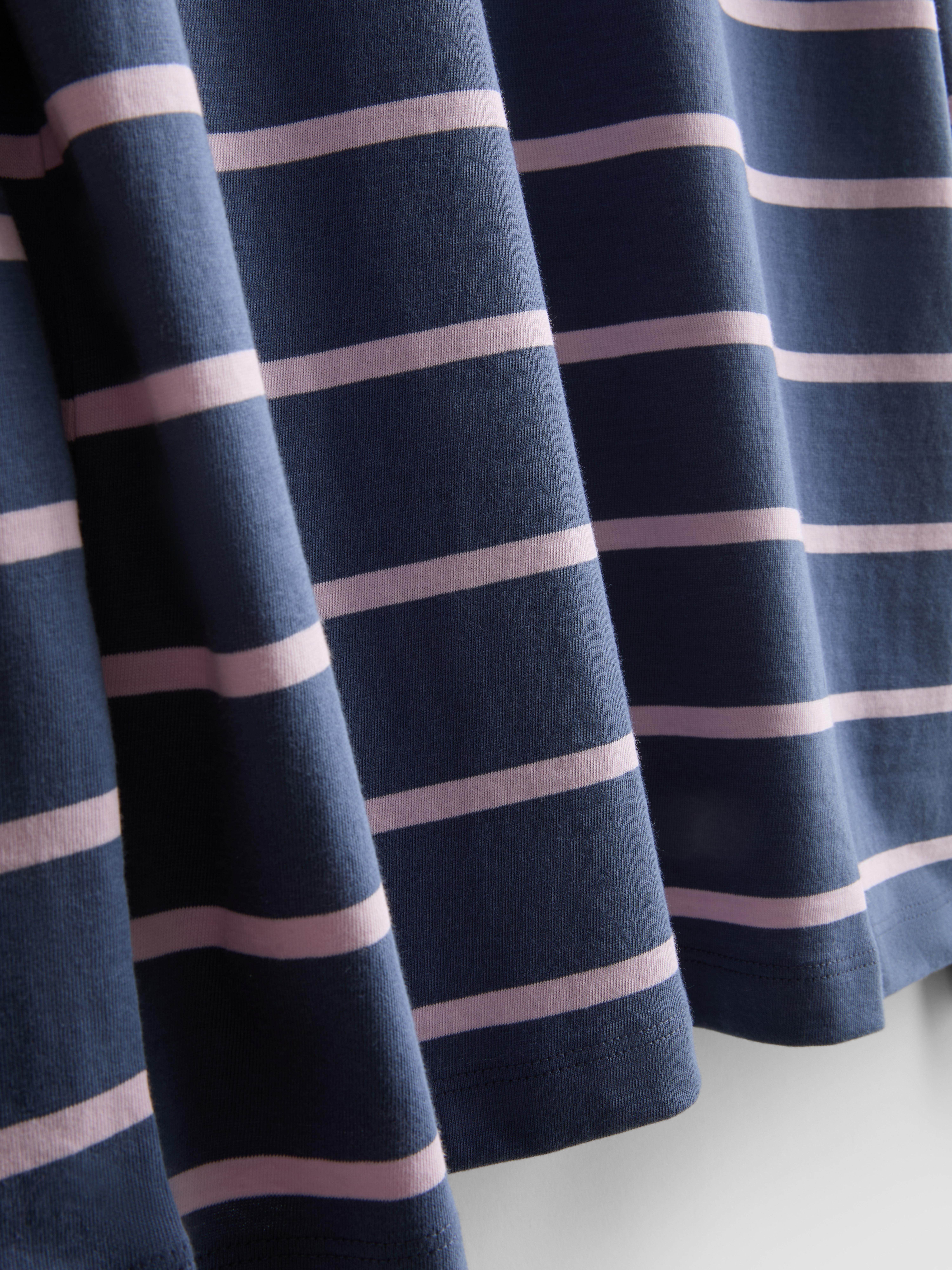 Women's Pink Striped Cotton Long Sleeve Top