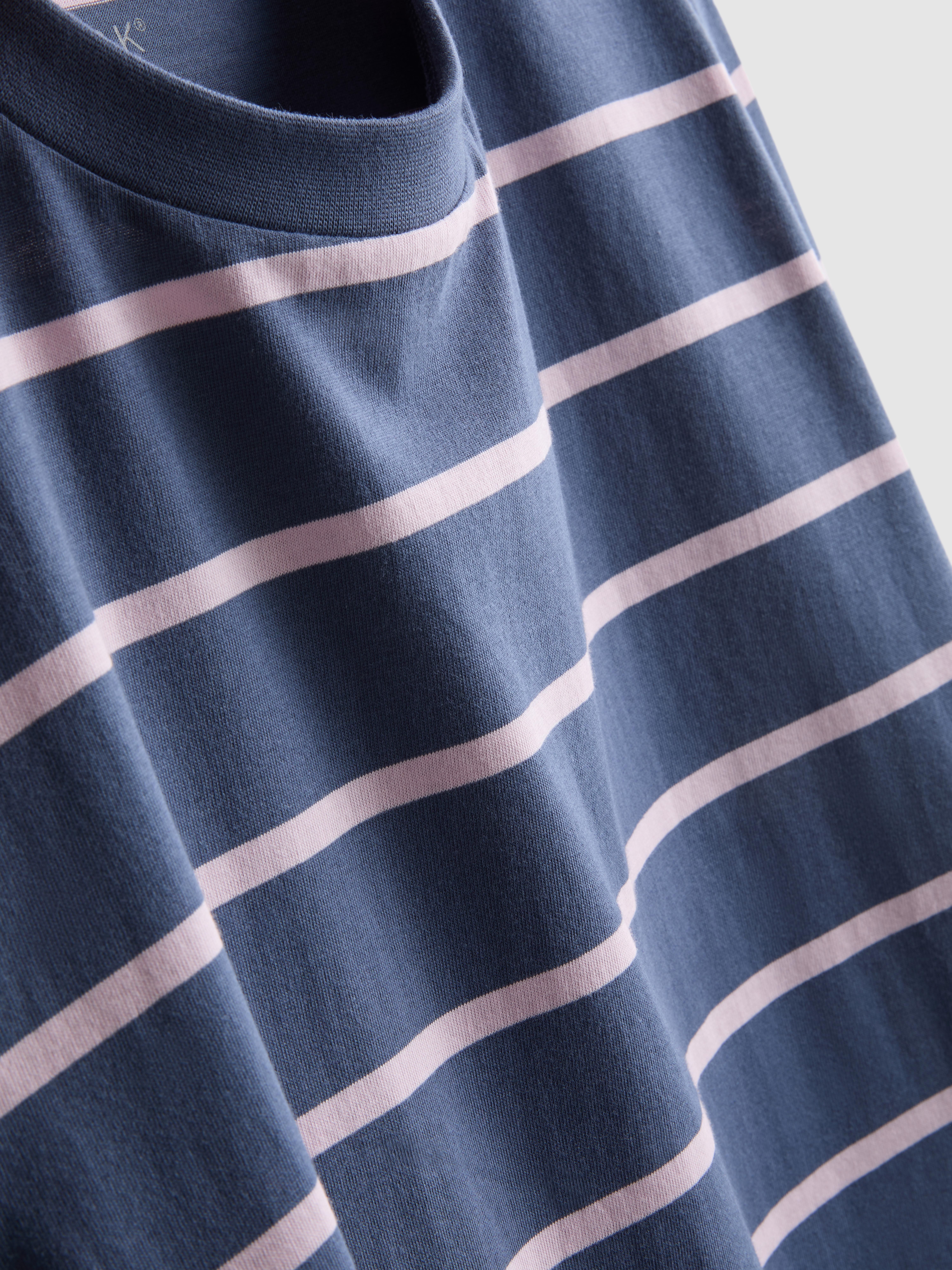 Women's Pink Striped Cotton Long Sleeve Top