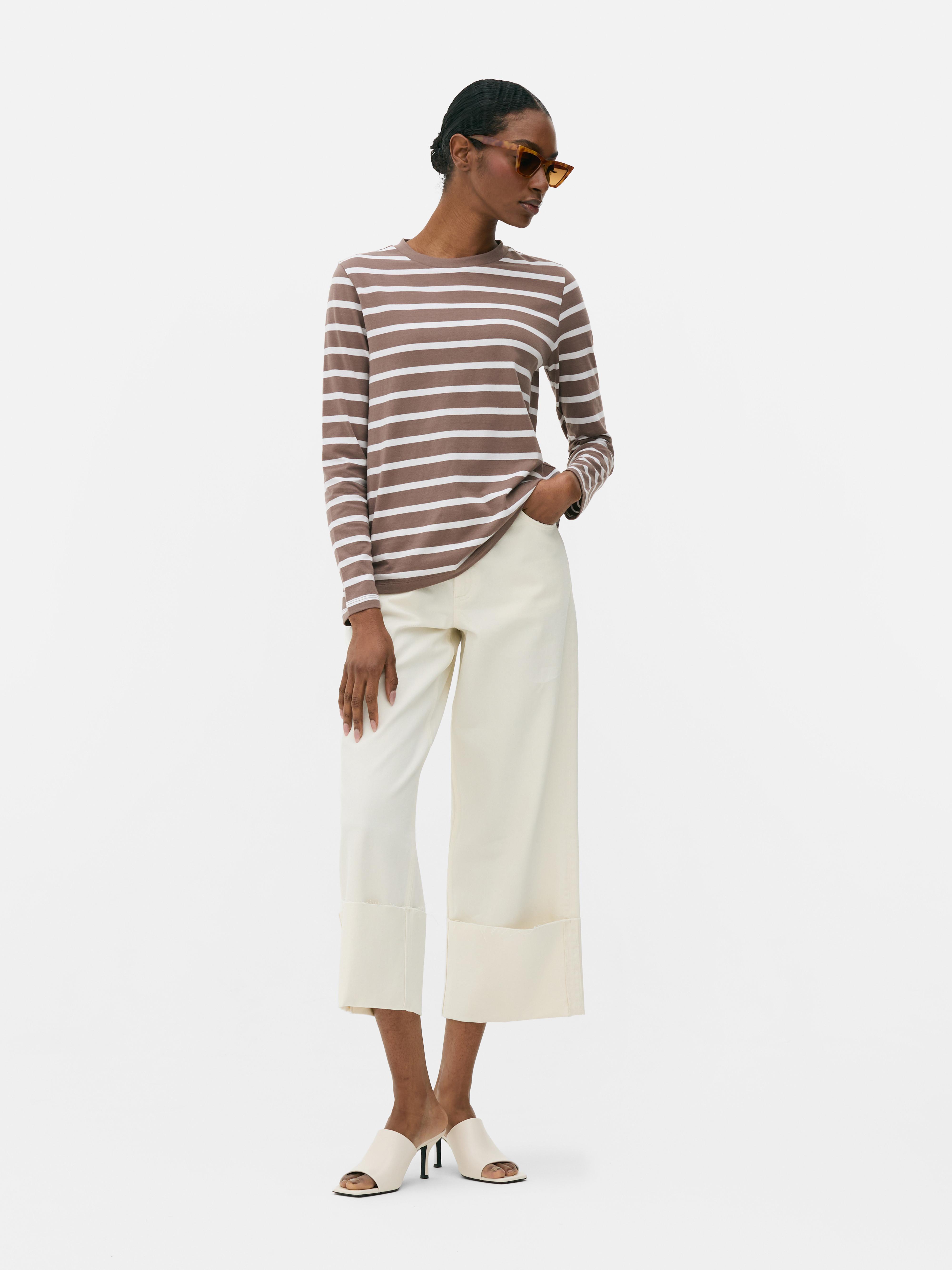 Striped Cotton Long Sleeve Top