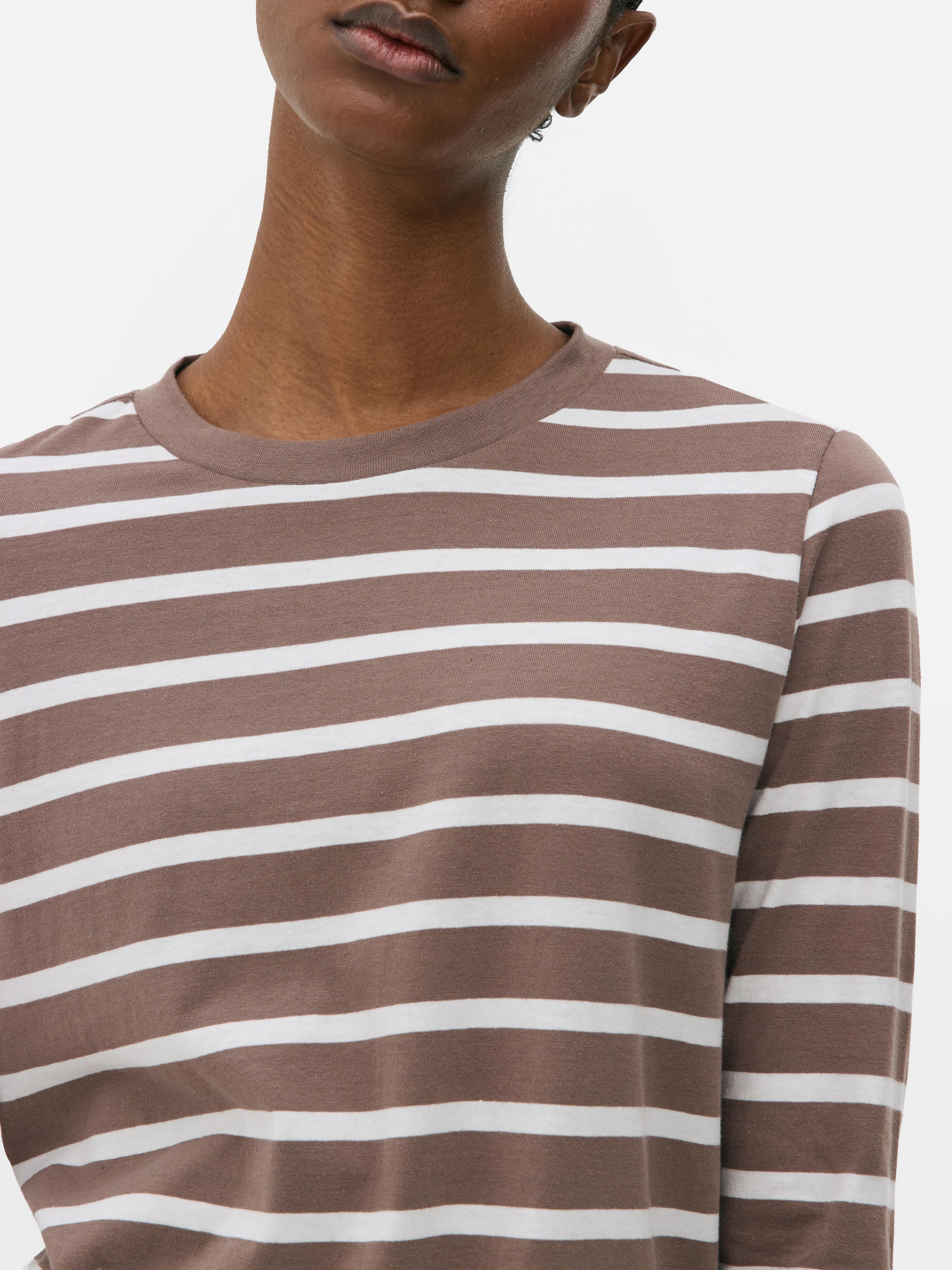 Striped Cotton Long Sleeve Top