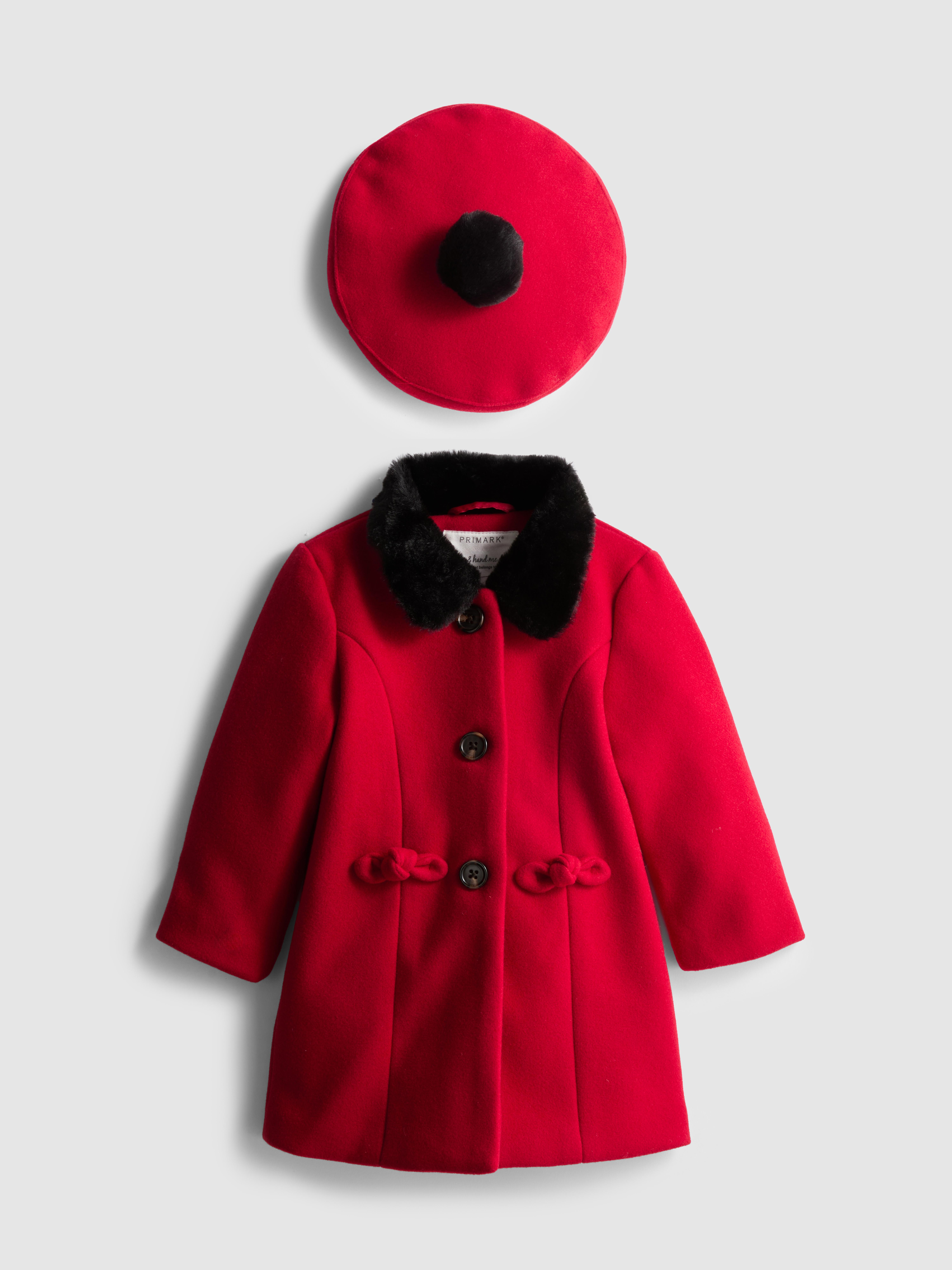 0-36mths | Faux Fur Collared Coat and Hat Set