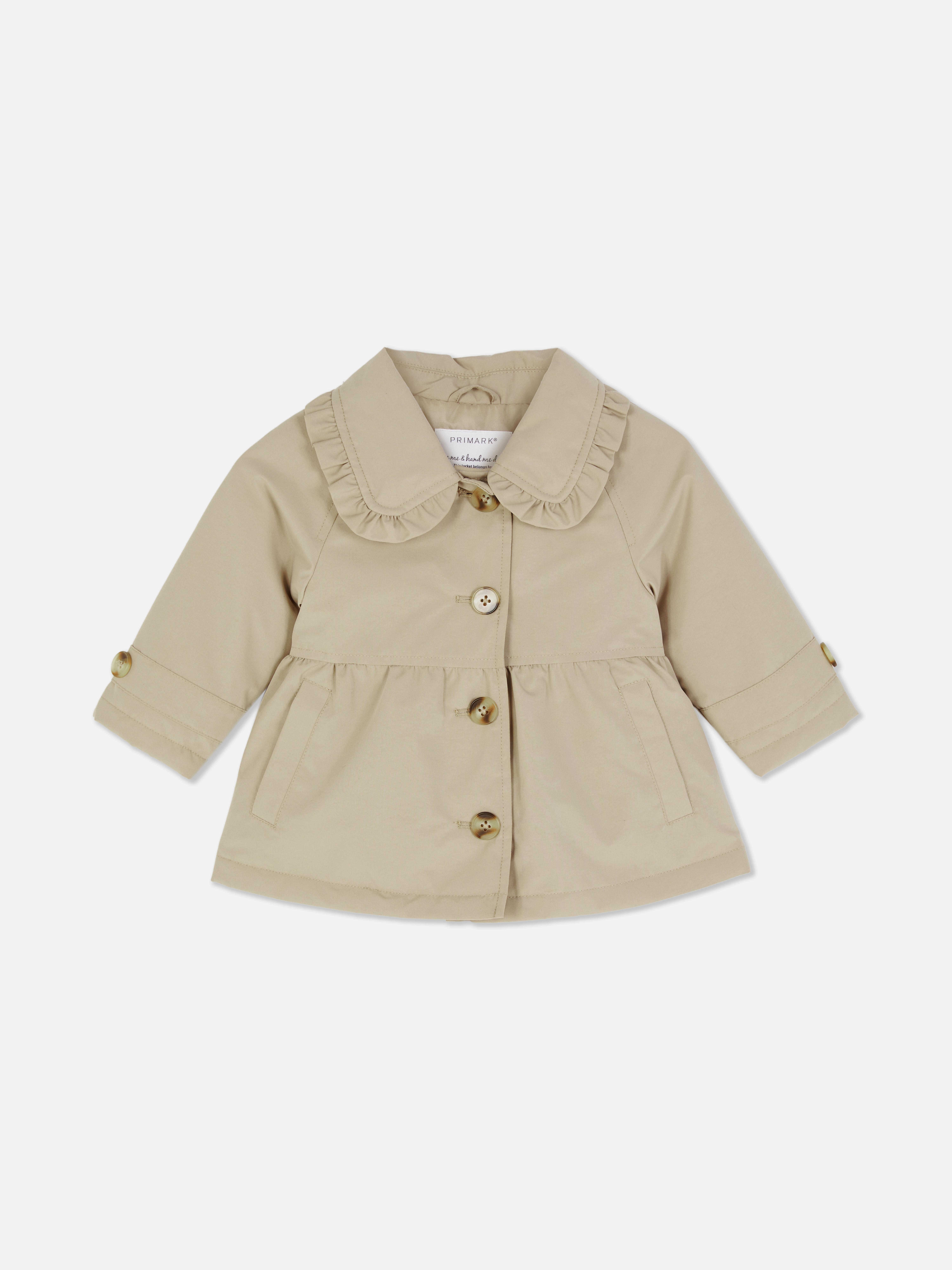 Ruffle Collar Trench Coat