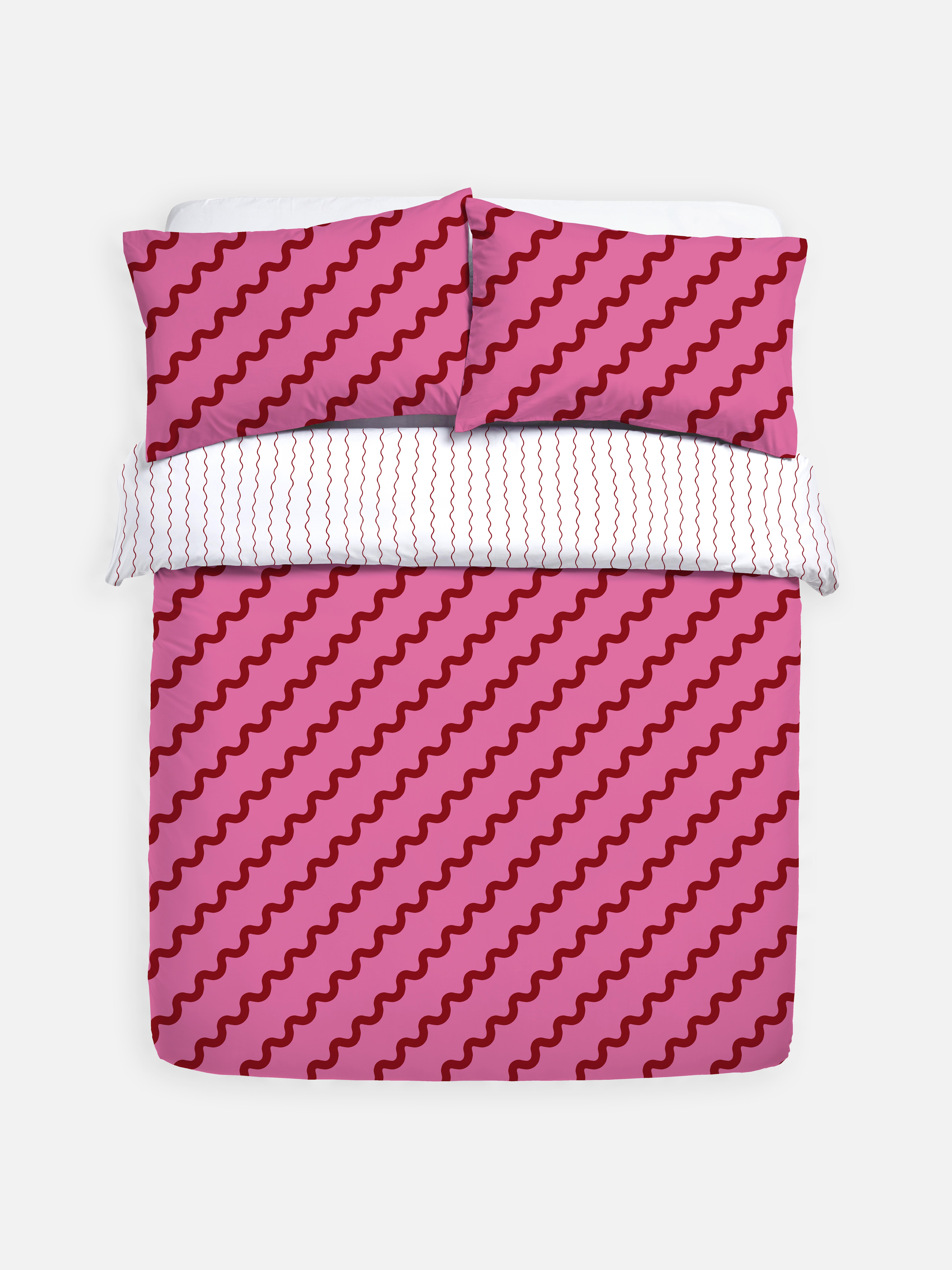 Reversible Squiggle Stripe King Duvet Cover Set