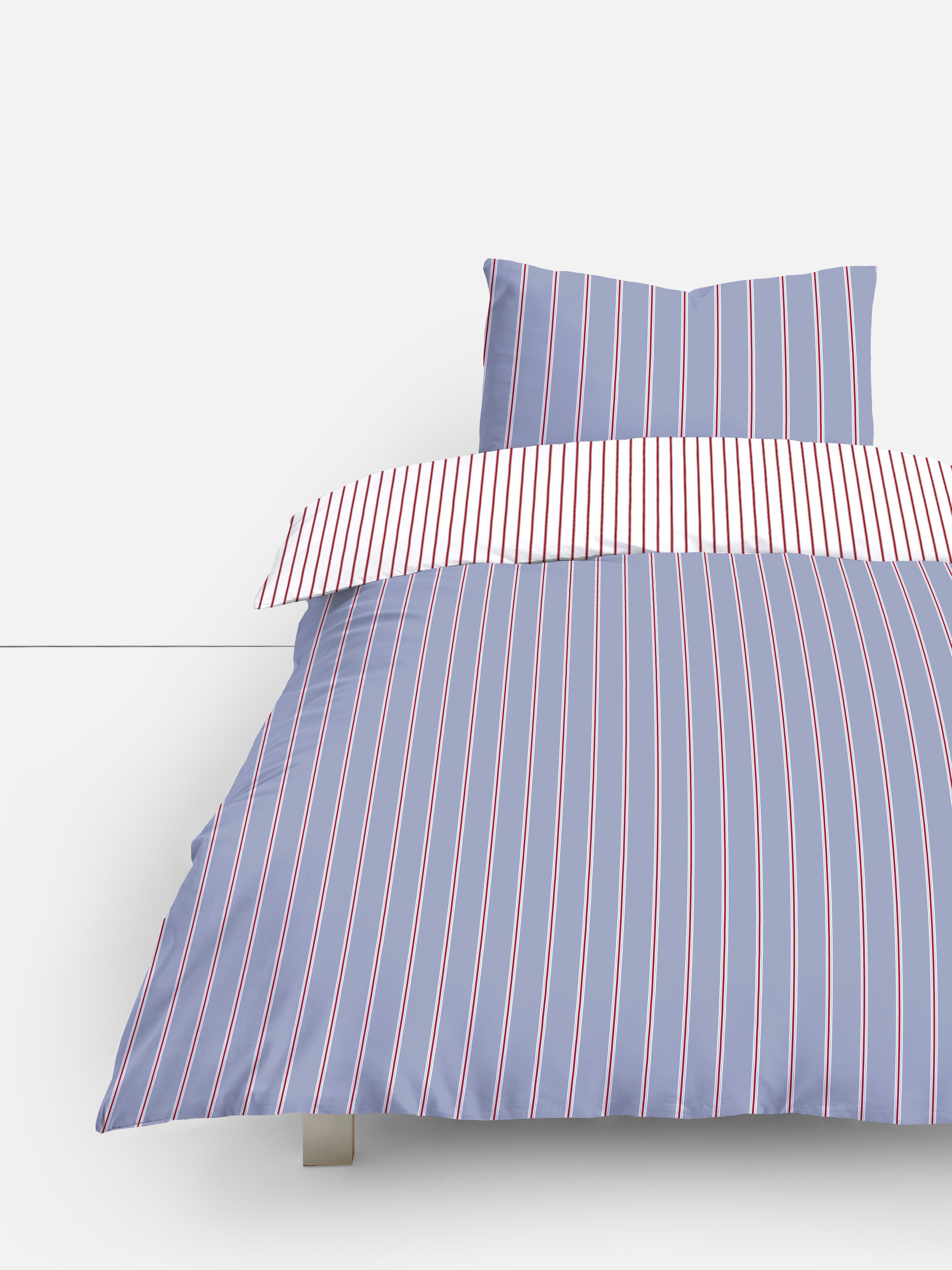 Reversible Collegiate Stripe Single Duvet Cover Set