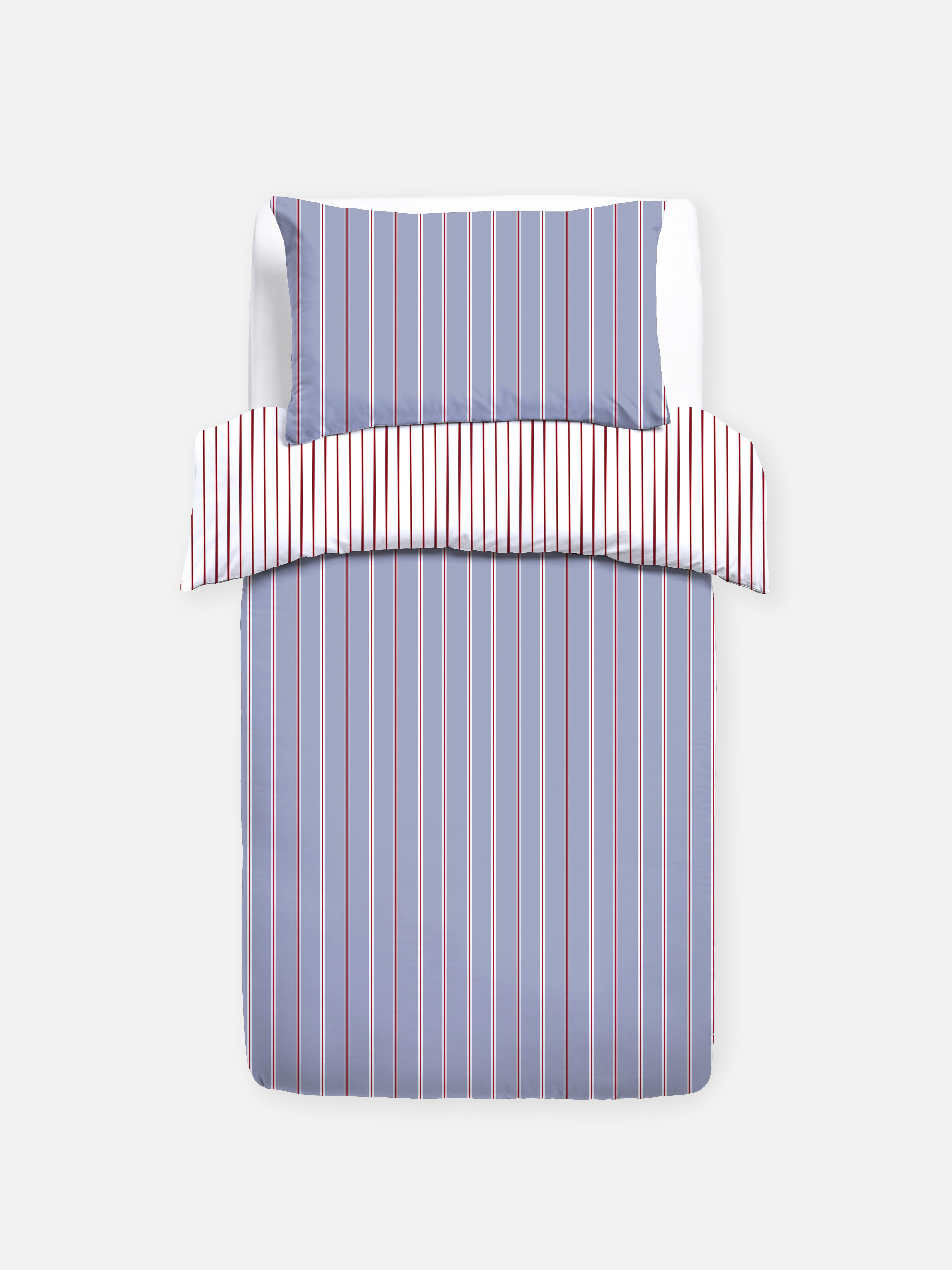 Reversible Collegiate Stripe Single Duvet Cover Set