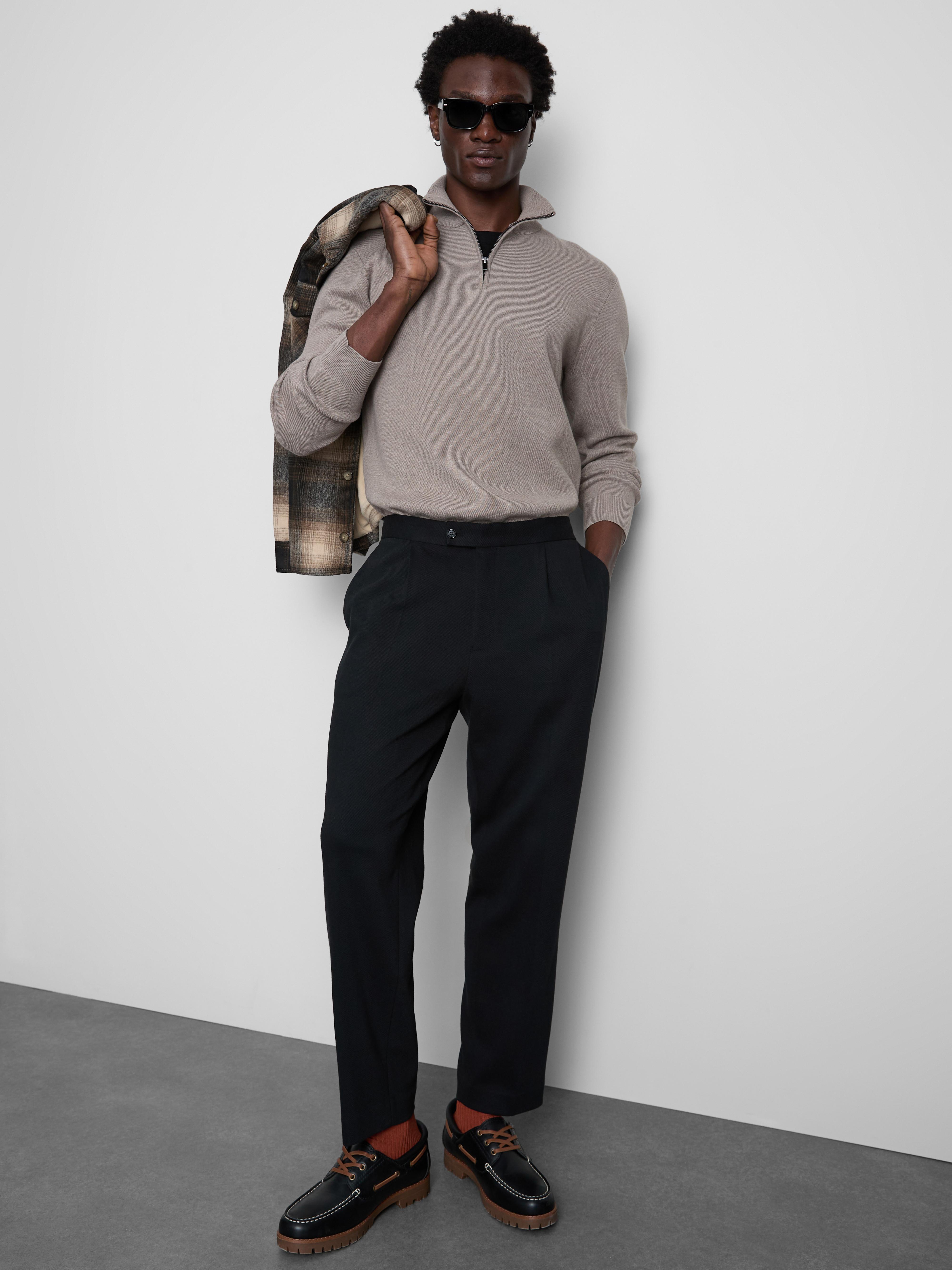 Camisola gola funil meio fecho correr