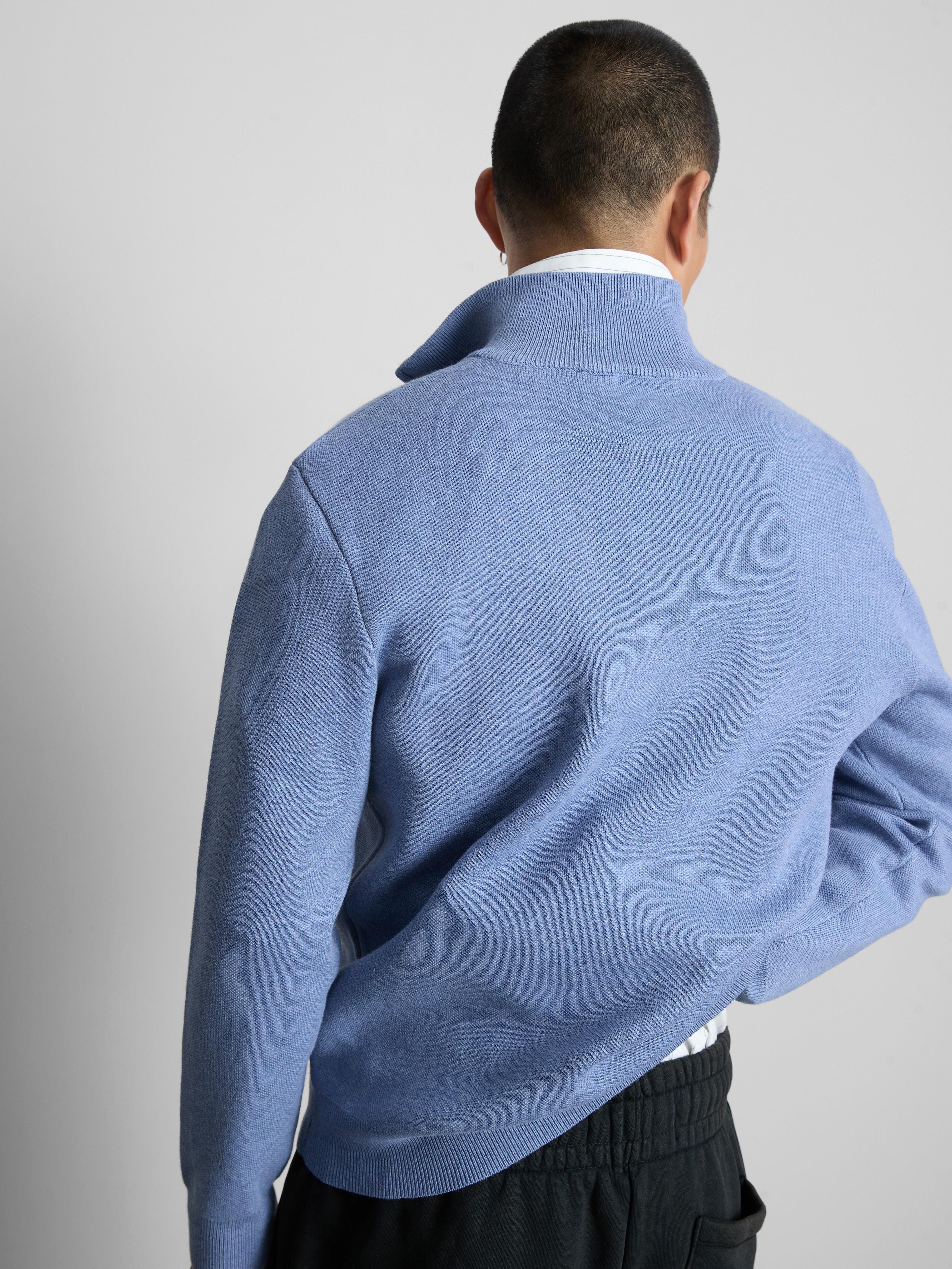 Trui met halve rits en opstaande kraag