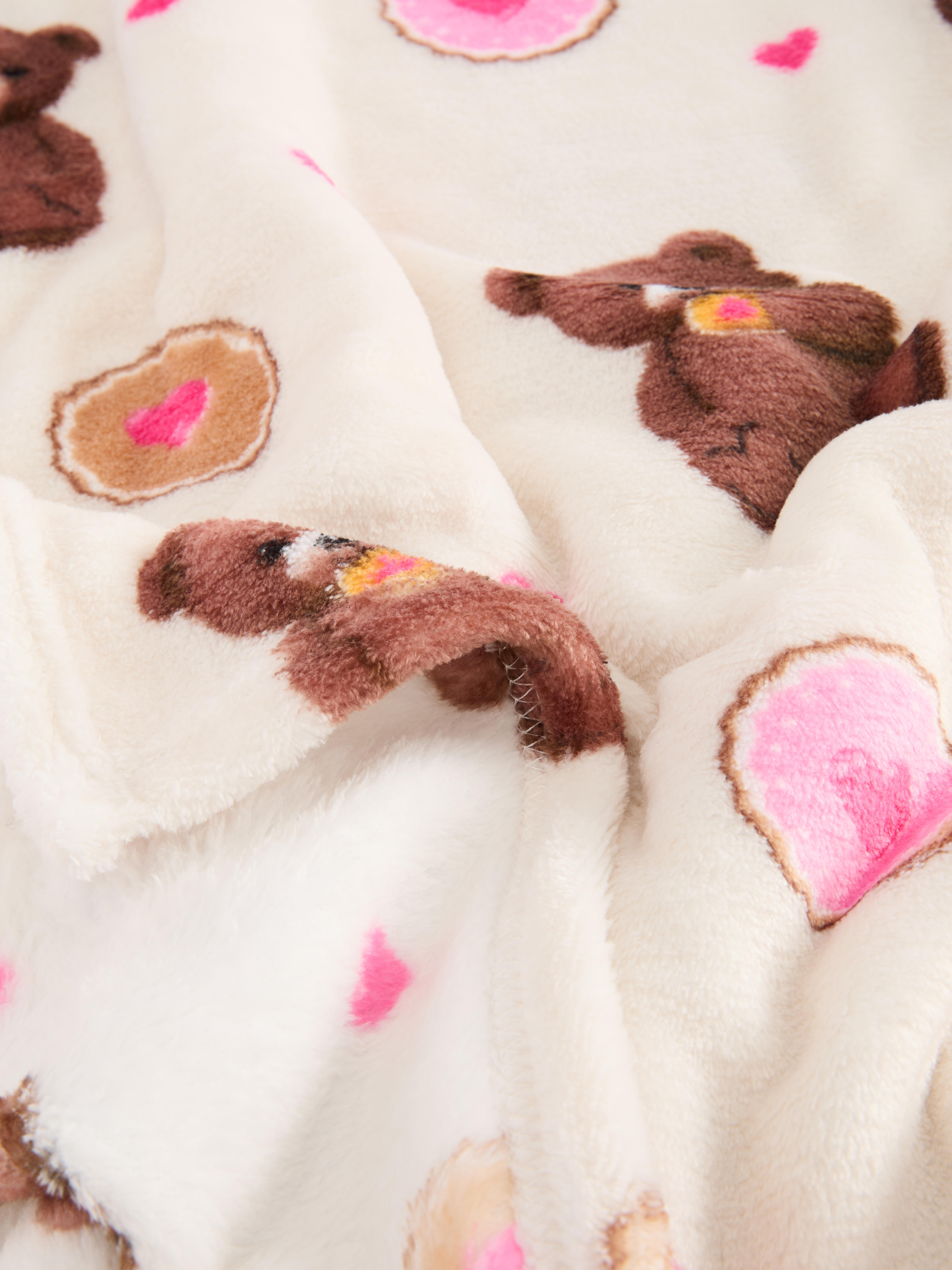 Couverture ultra-douce à motif ours en peluche