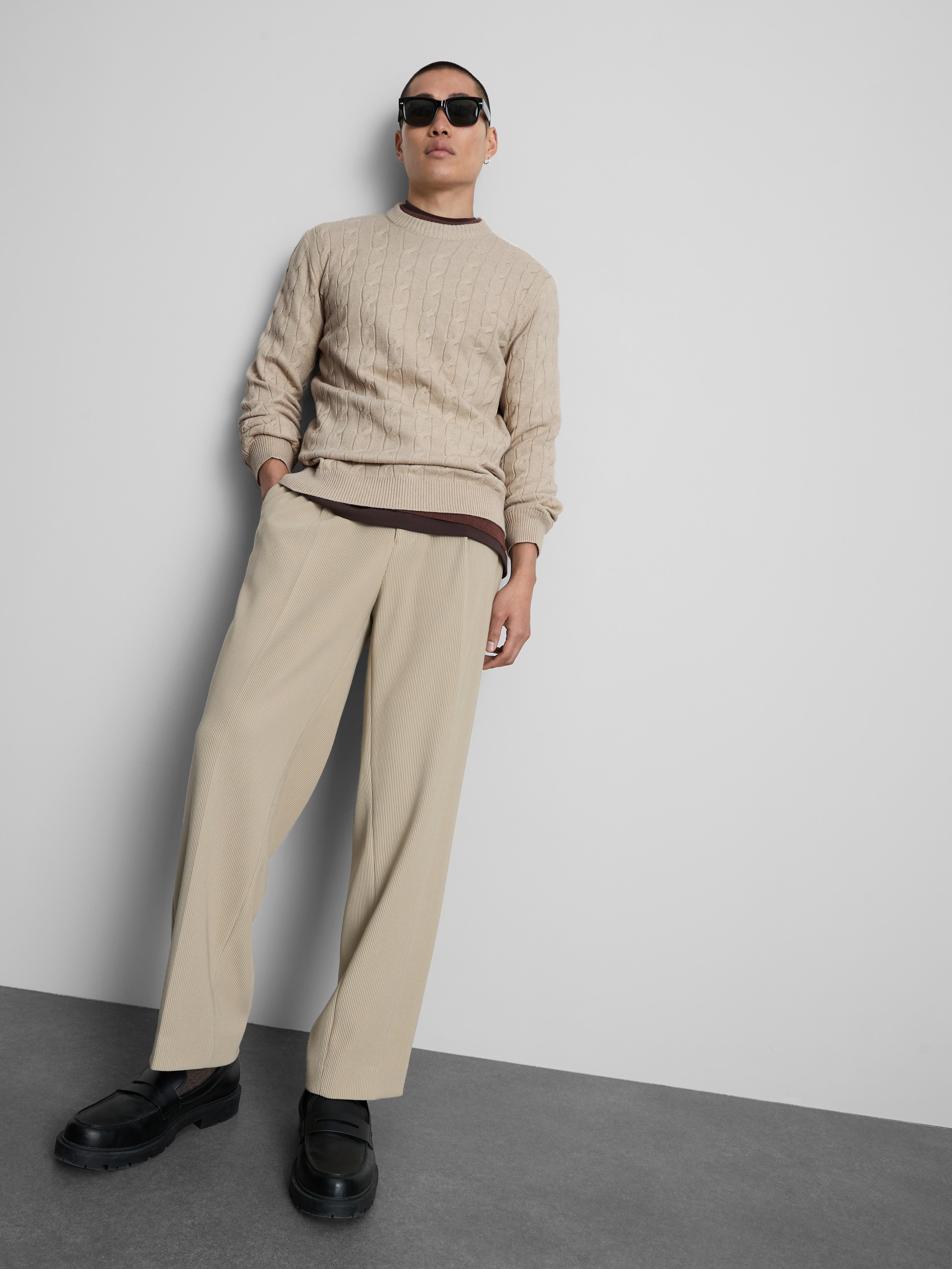 Pull en maille torsadée Écru