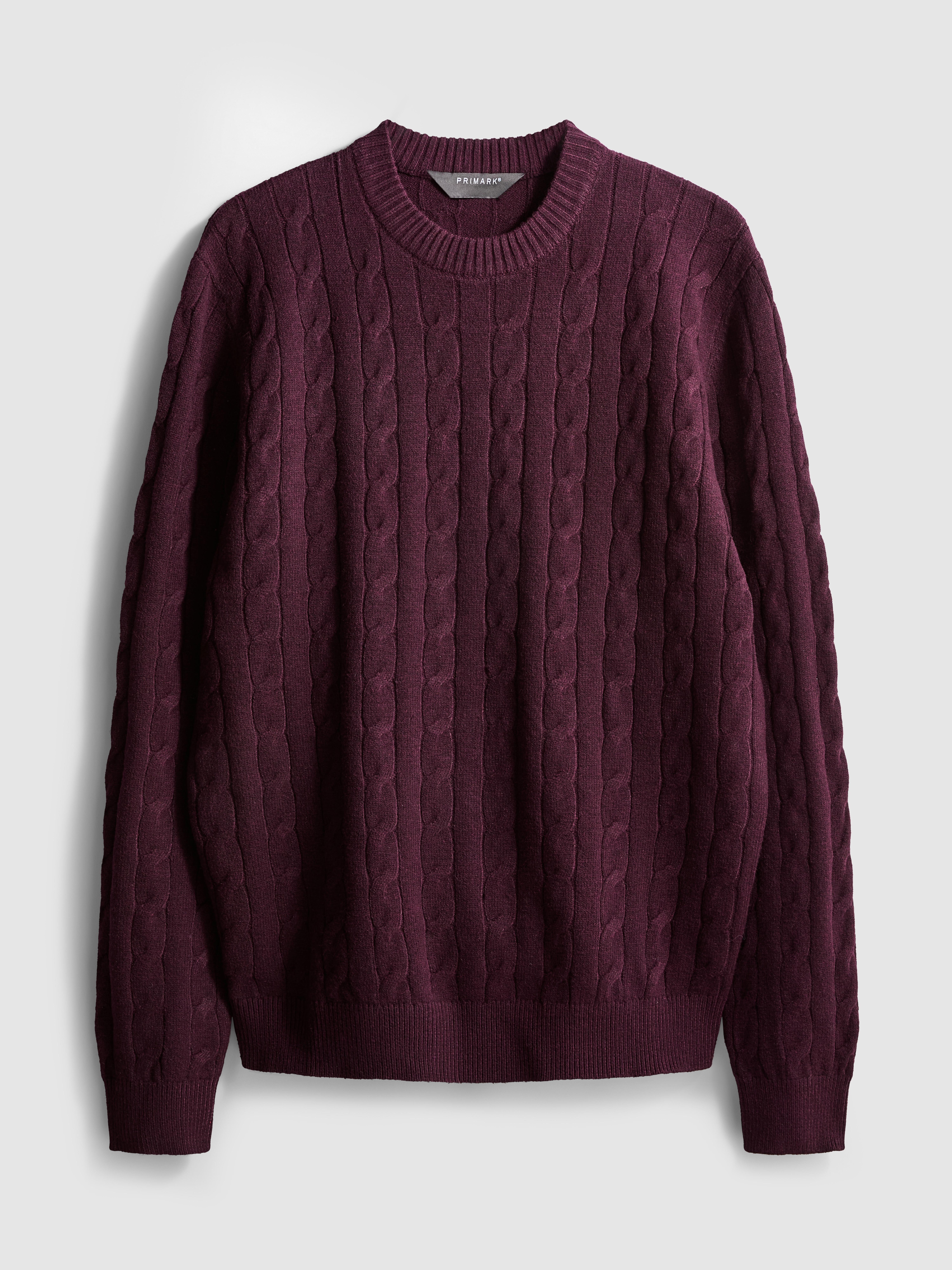 Cable Knit Jumper Burgundy