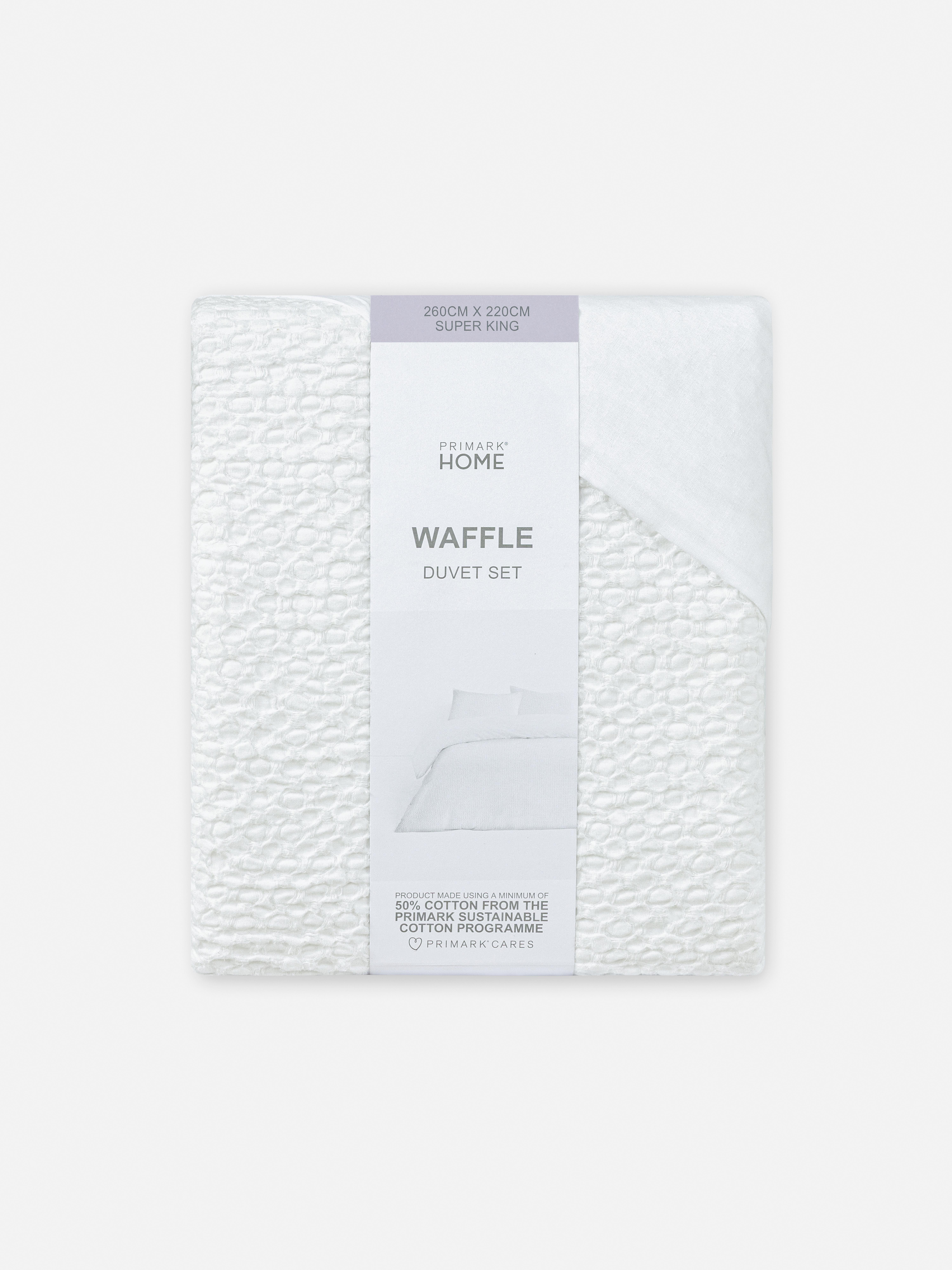 Waffle Texture Super King Duvet Cover Set