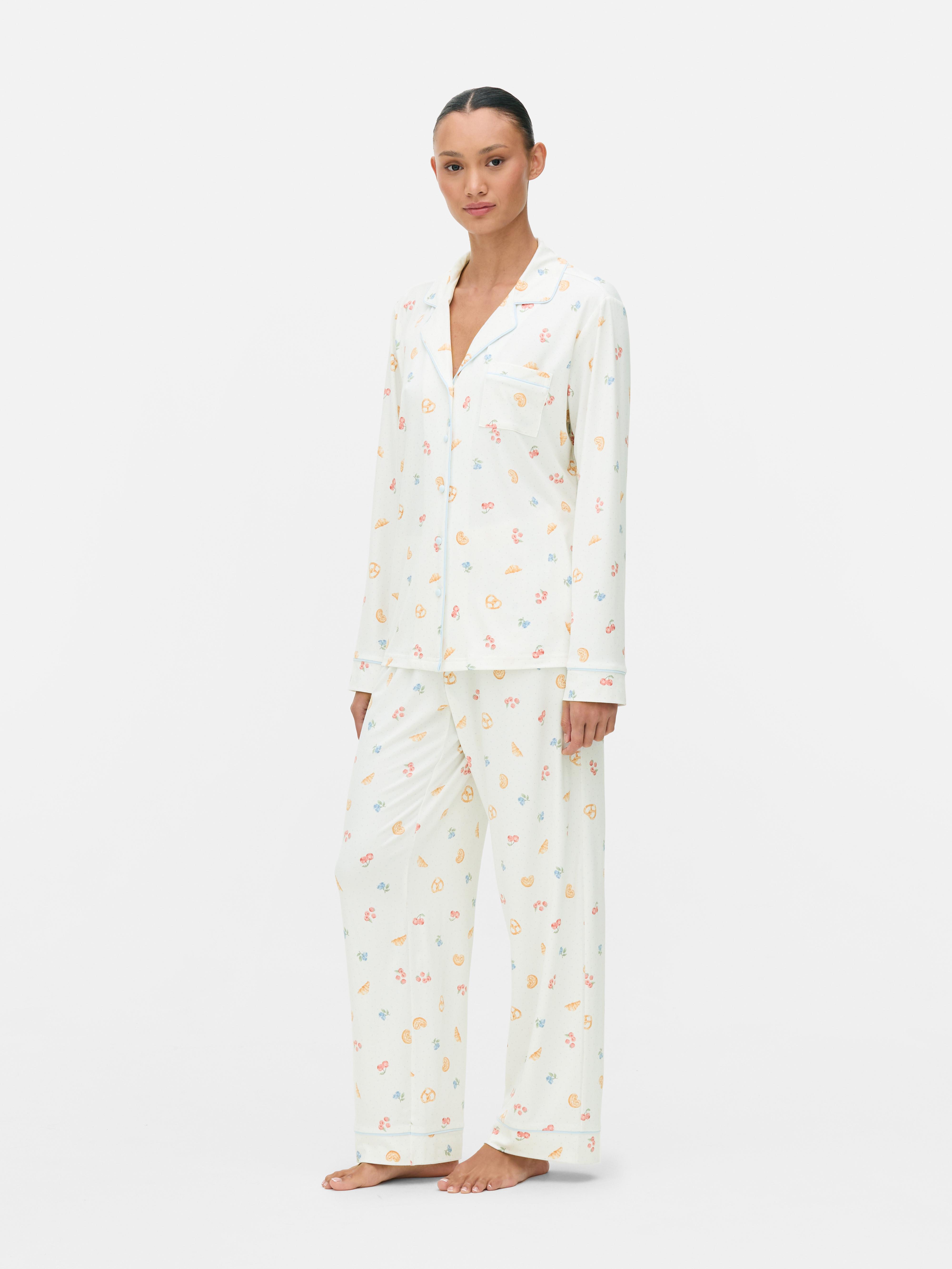 Behaaglijke boyfriend-pyjama met print