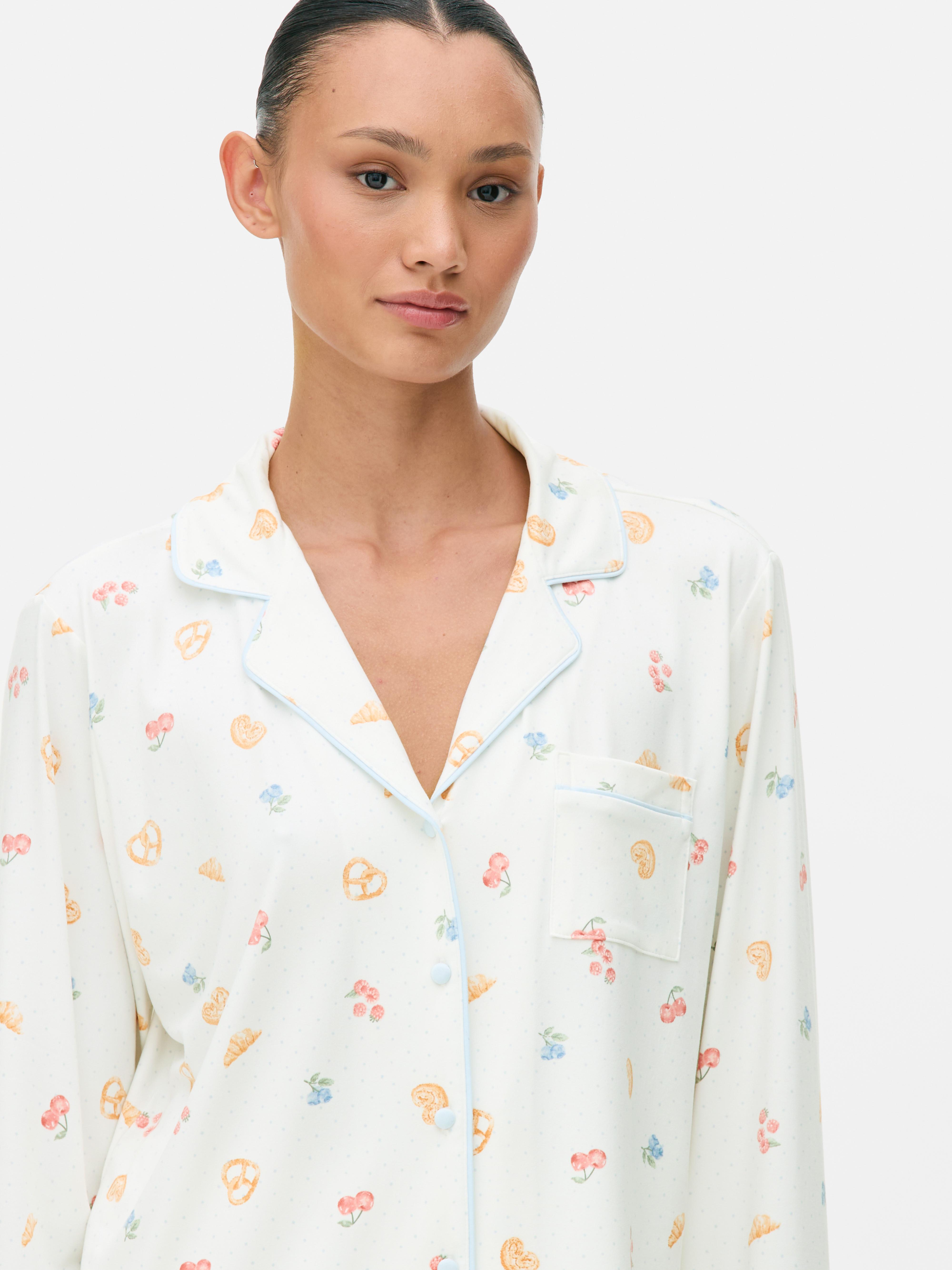 Behaaglijke boyfriend-pyjama met print