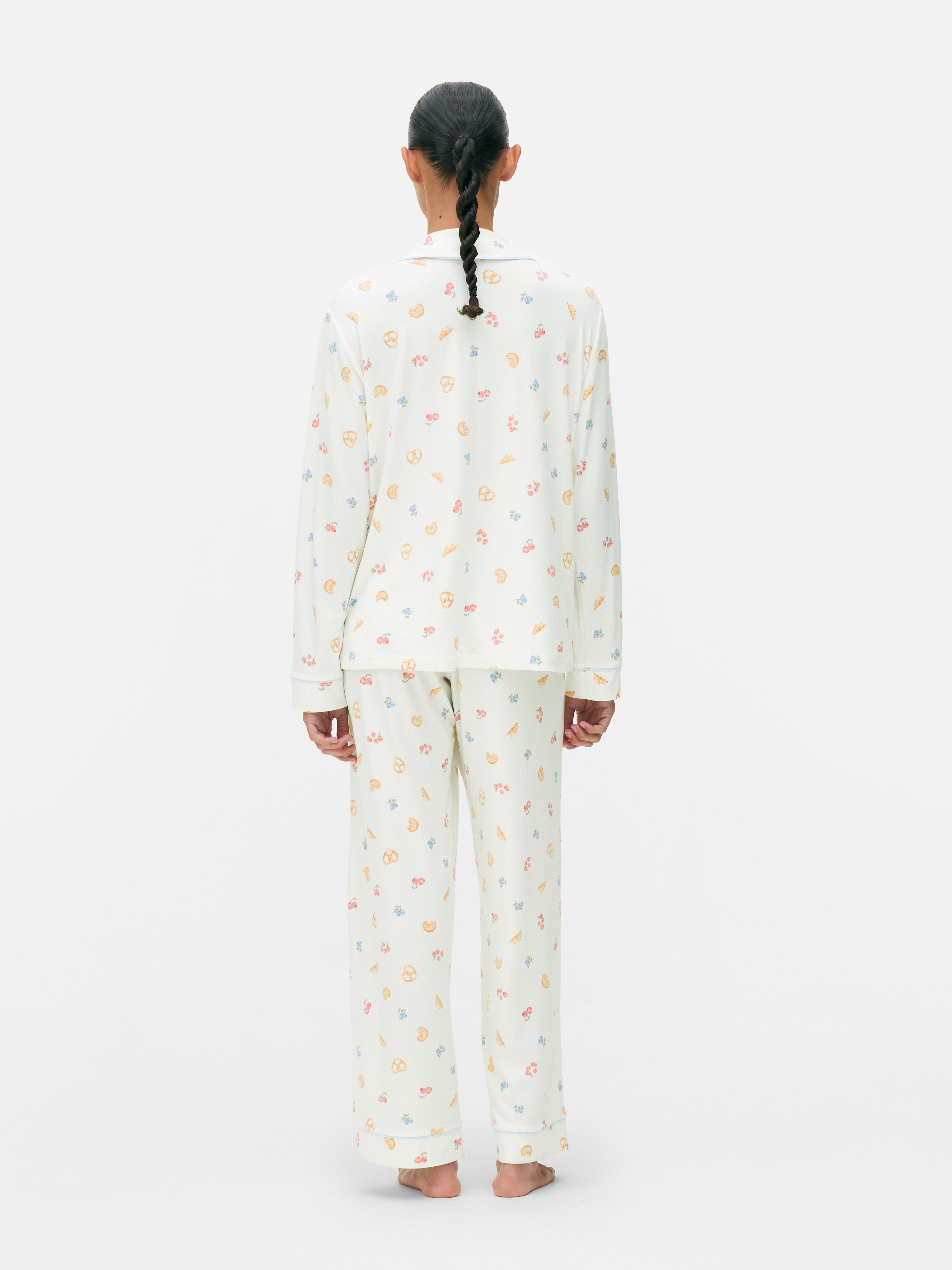 Behaaglijke boyfriend-pyjama met print