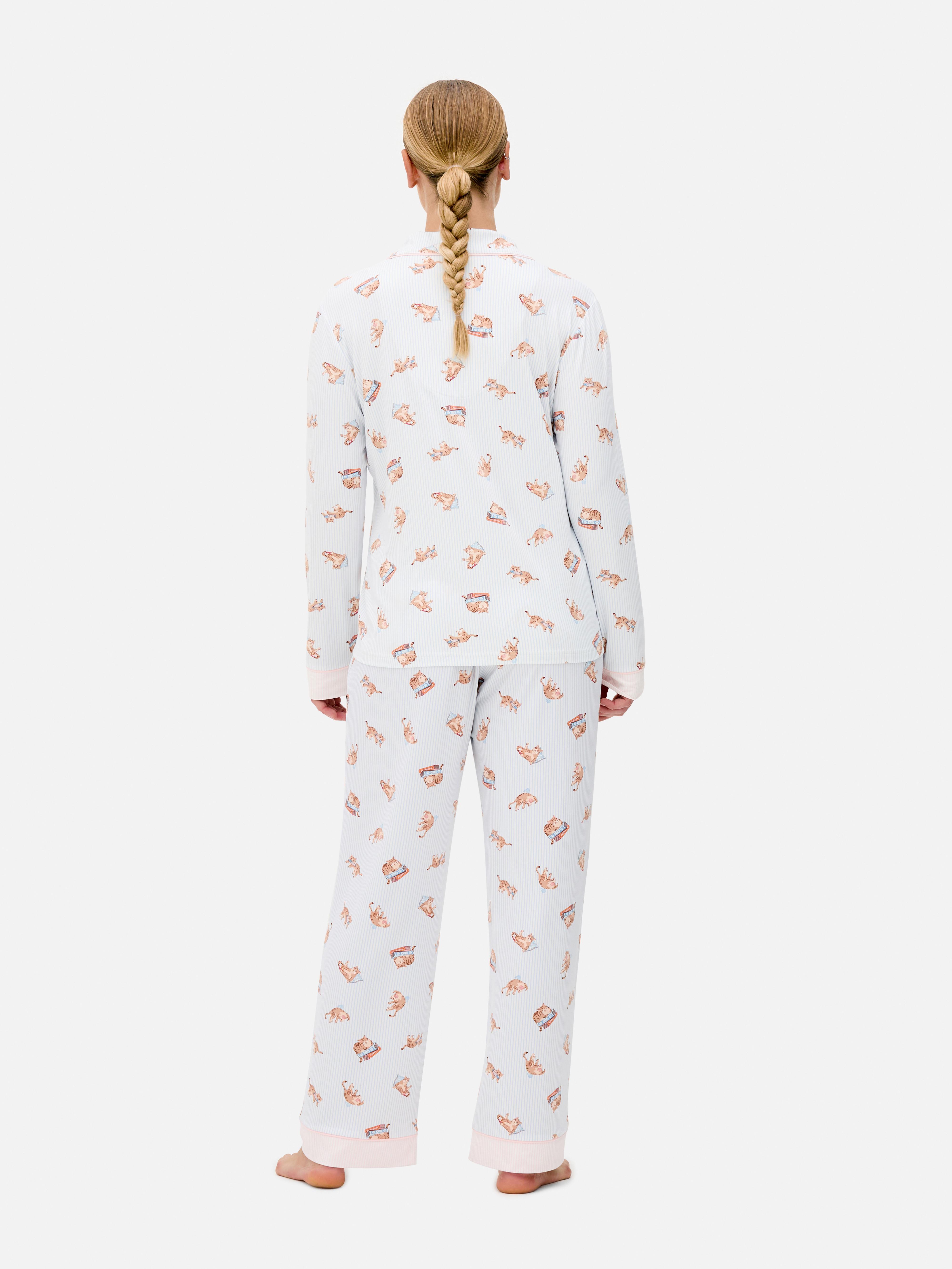 Behaaglijke boyfriend-pyjama met print