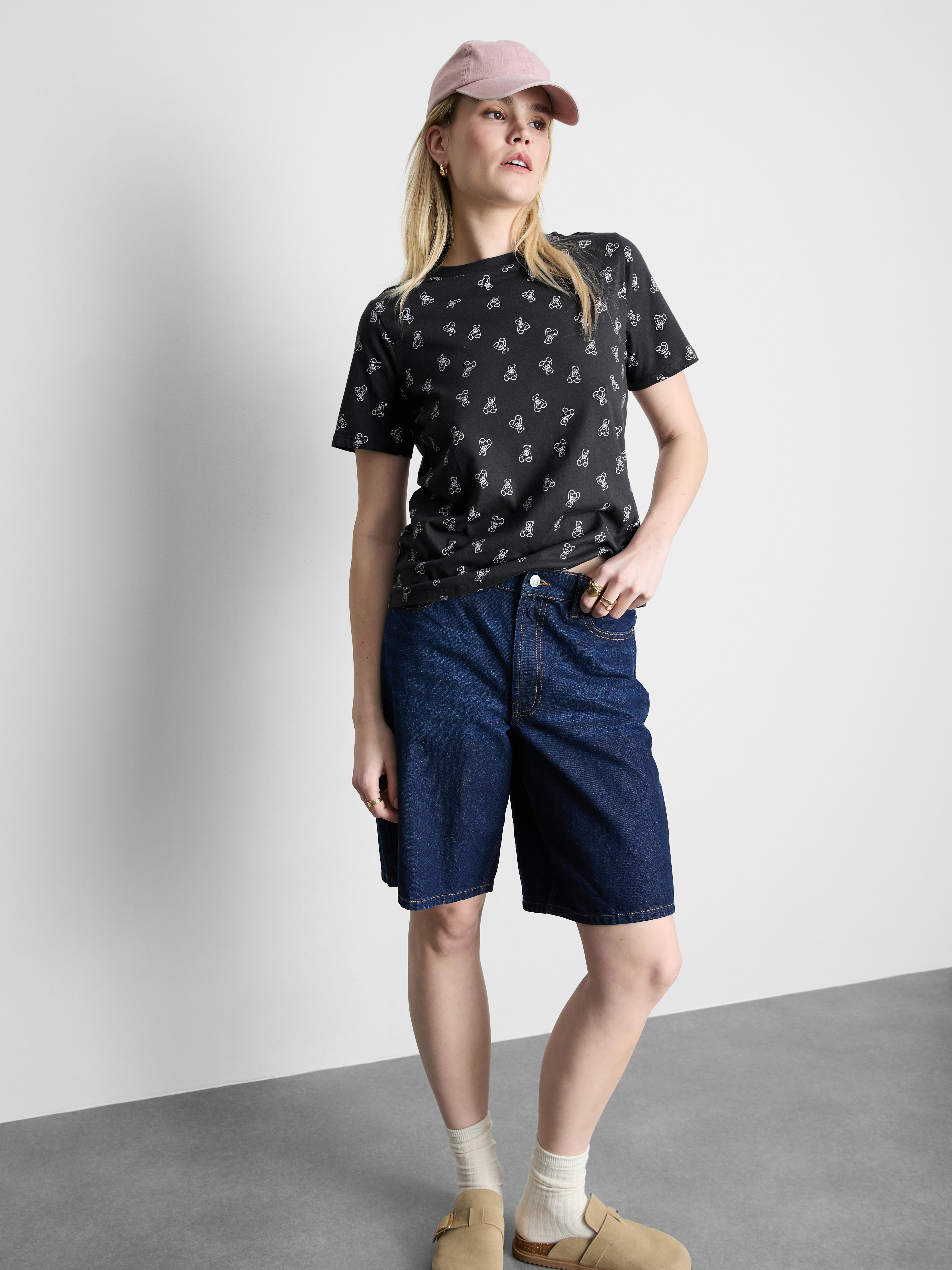 Bawełniany T-shirt z nadrukiem na całości