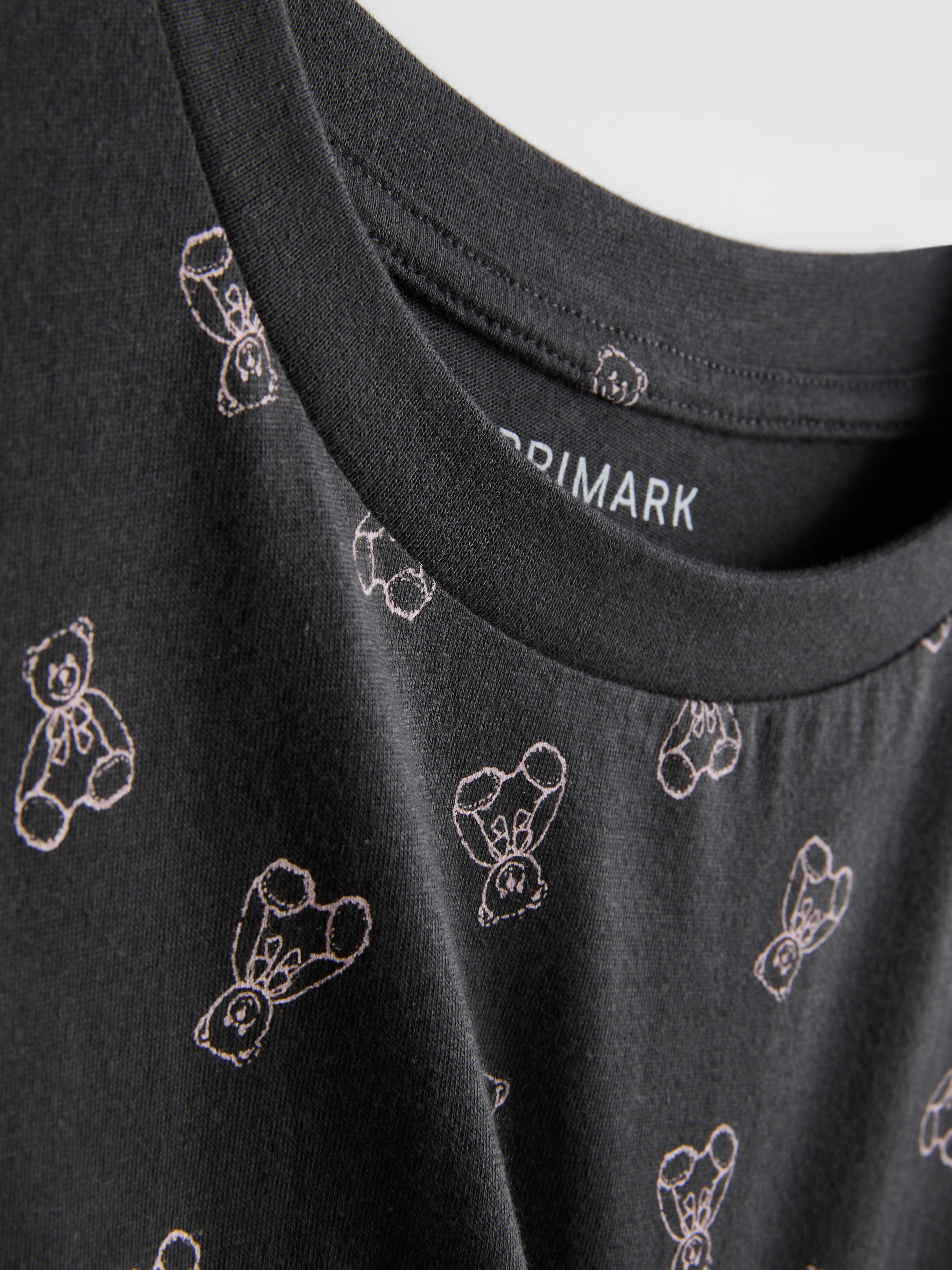 T-shirt de base en coton imprimé animal gris Primark filles