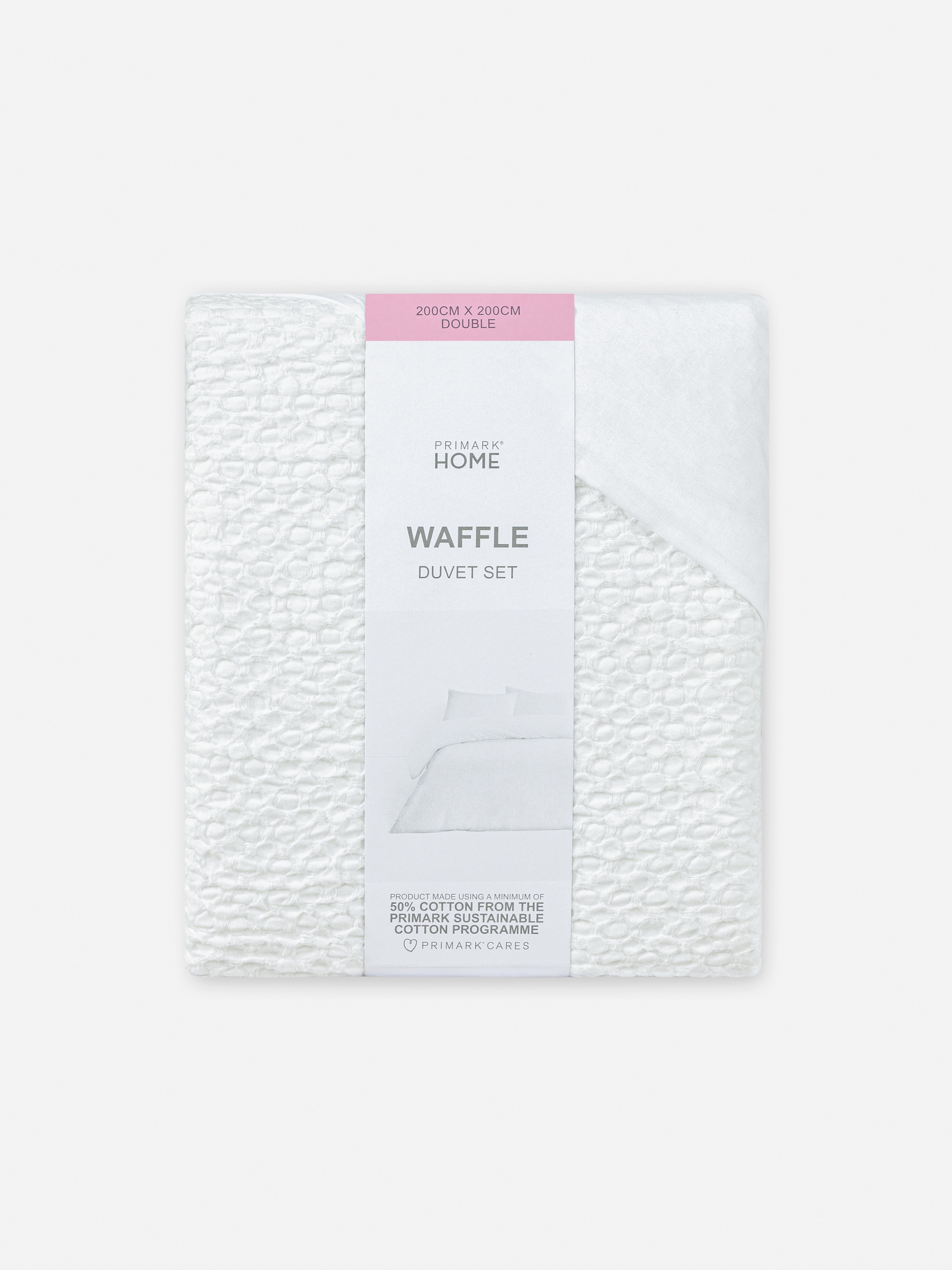 Tweepersoons dekbedovertrekset met wafeltextuur