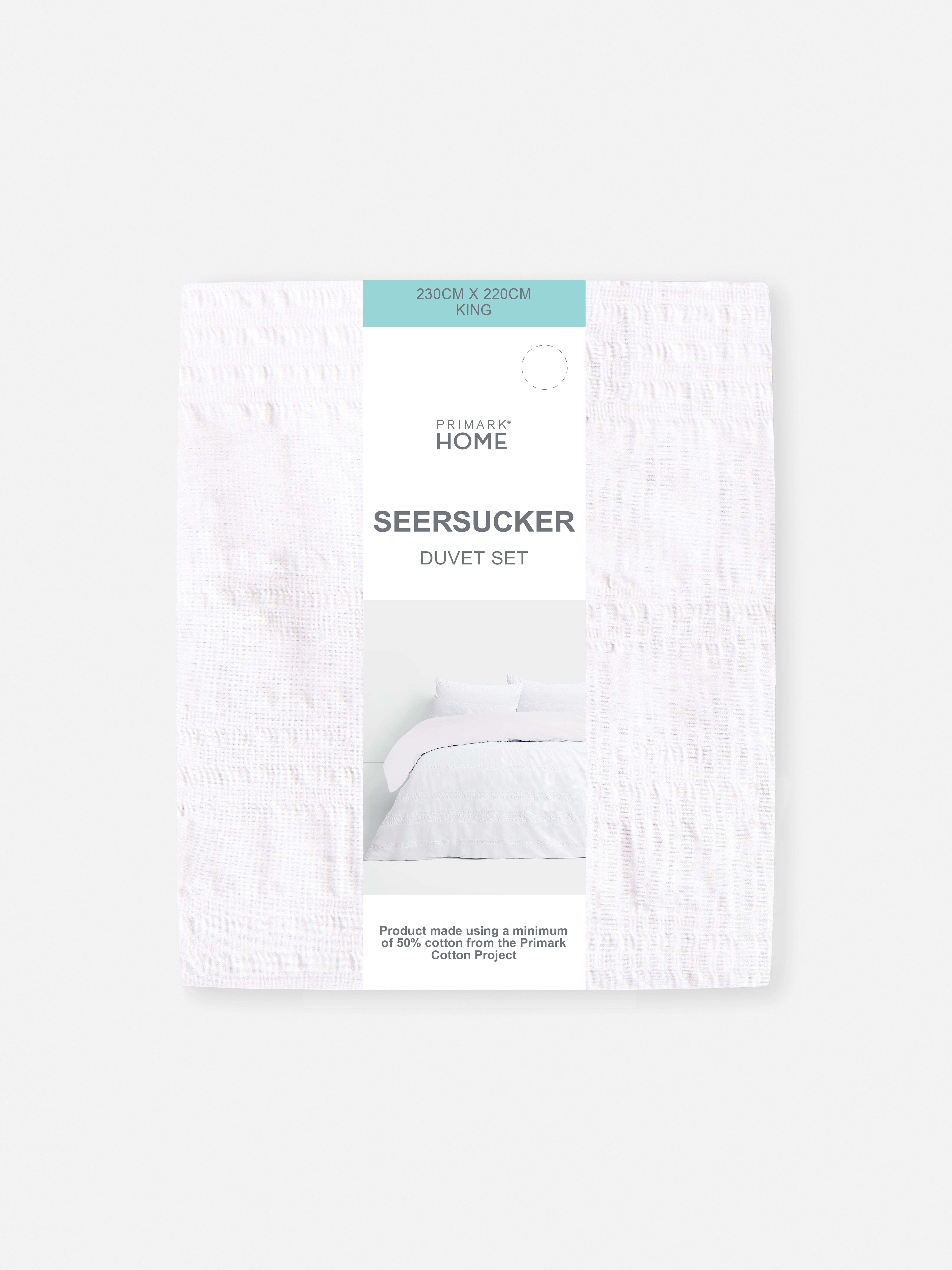Seersucker King Sized Duvet Cover Set