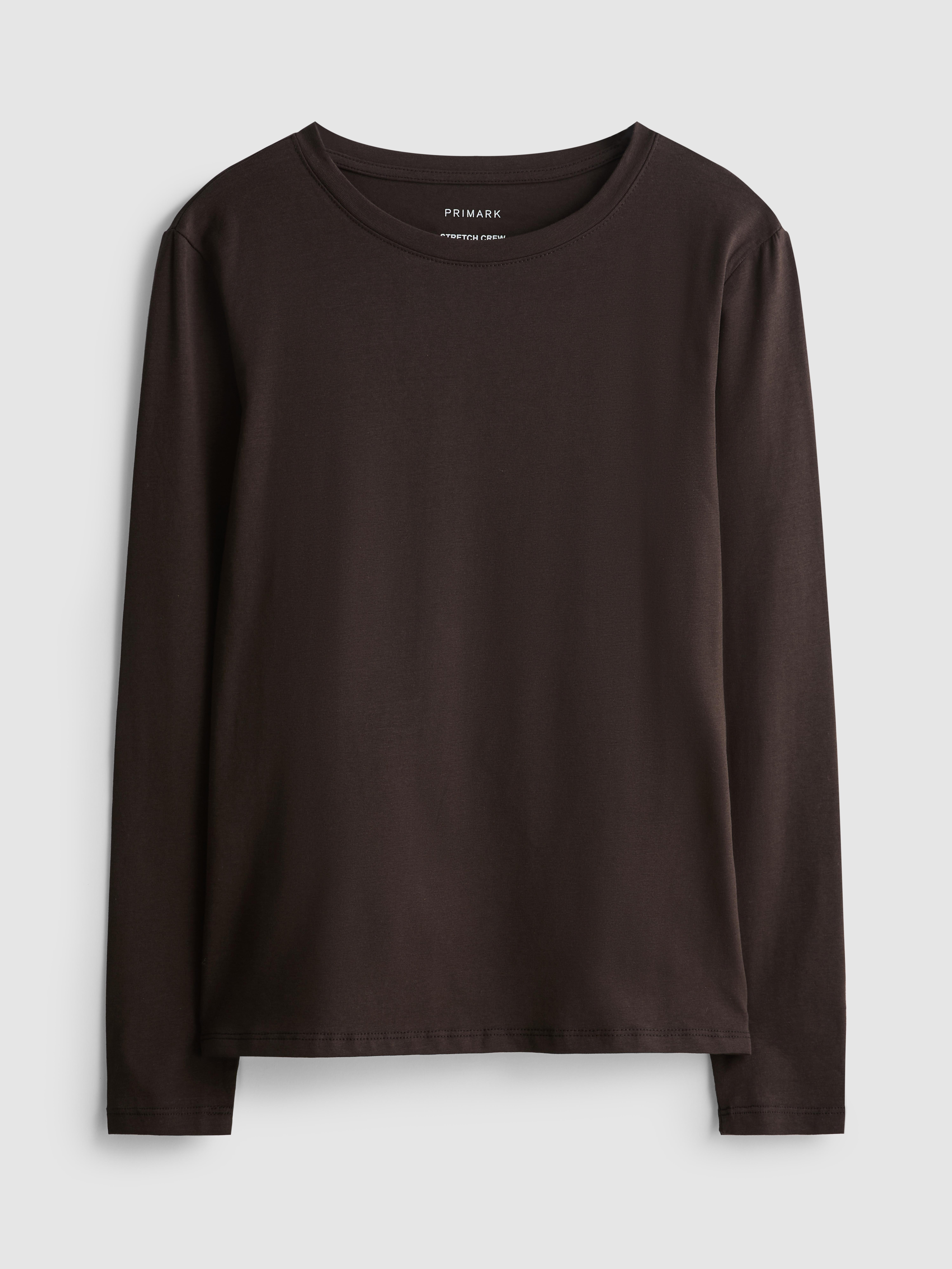 Women's Chocolate Stretch Crew Neck Top