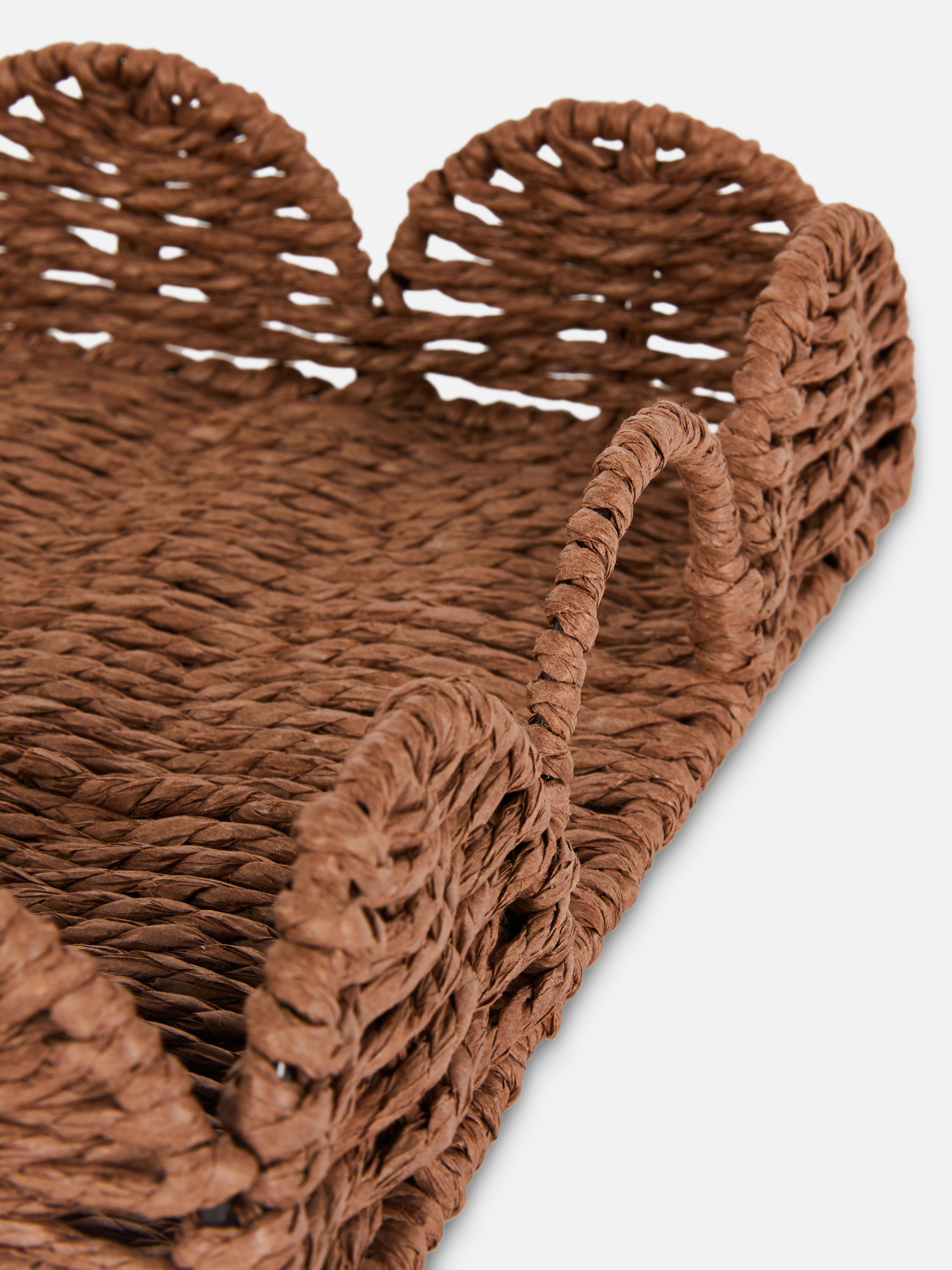 Woven Tray With Scalloped Edges