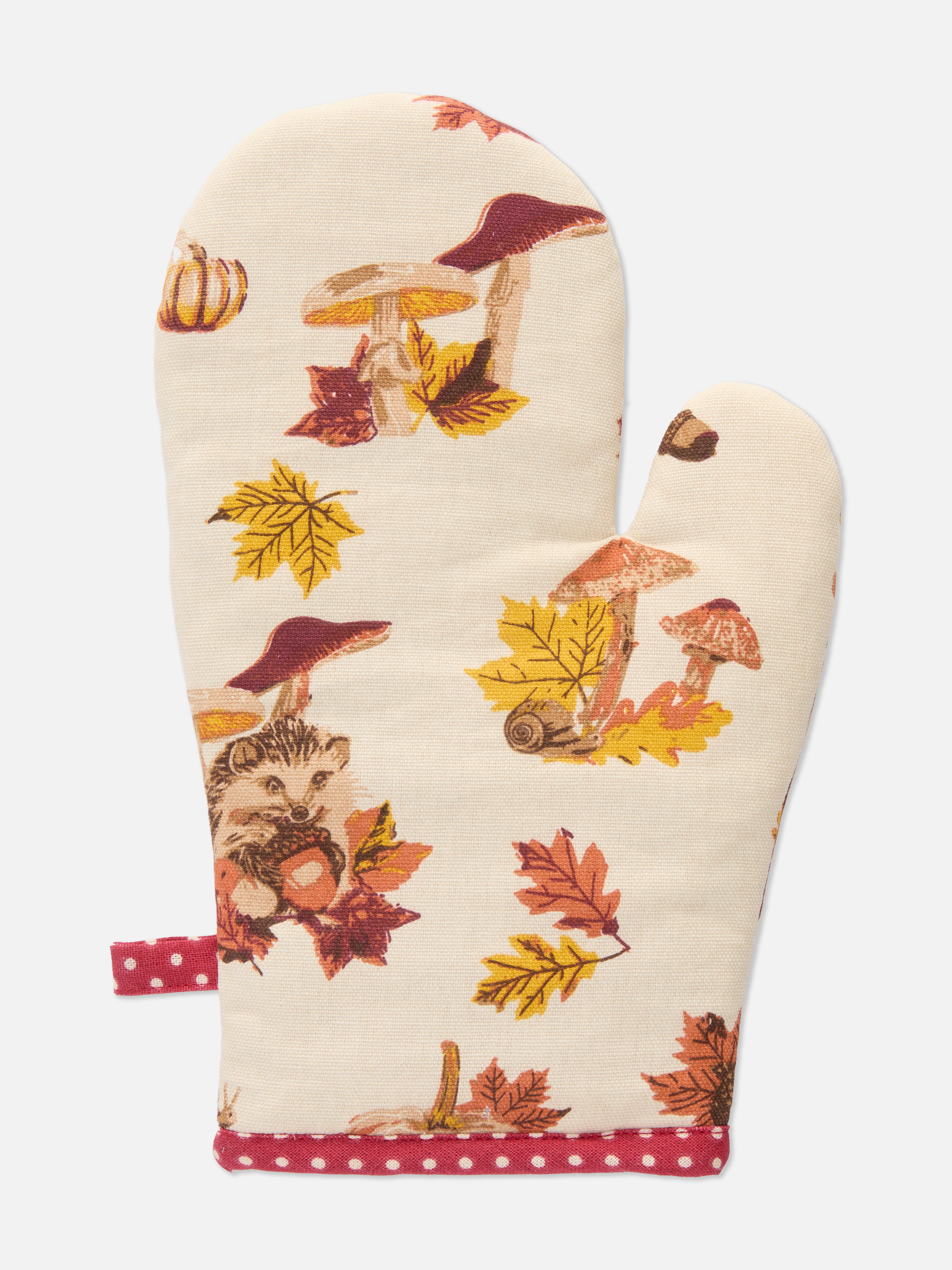 Ofenhandschuh mit herbstlicher Szenerie