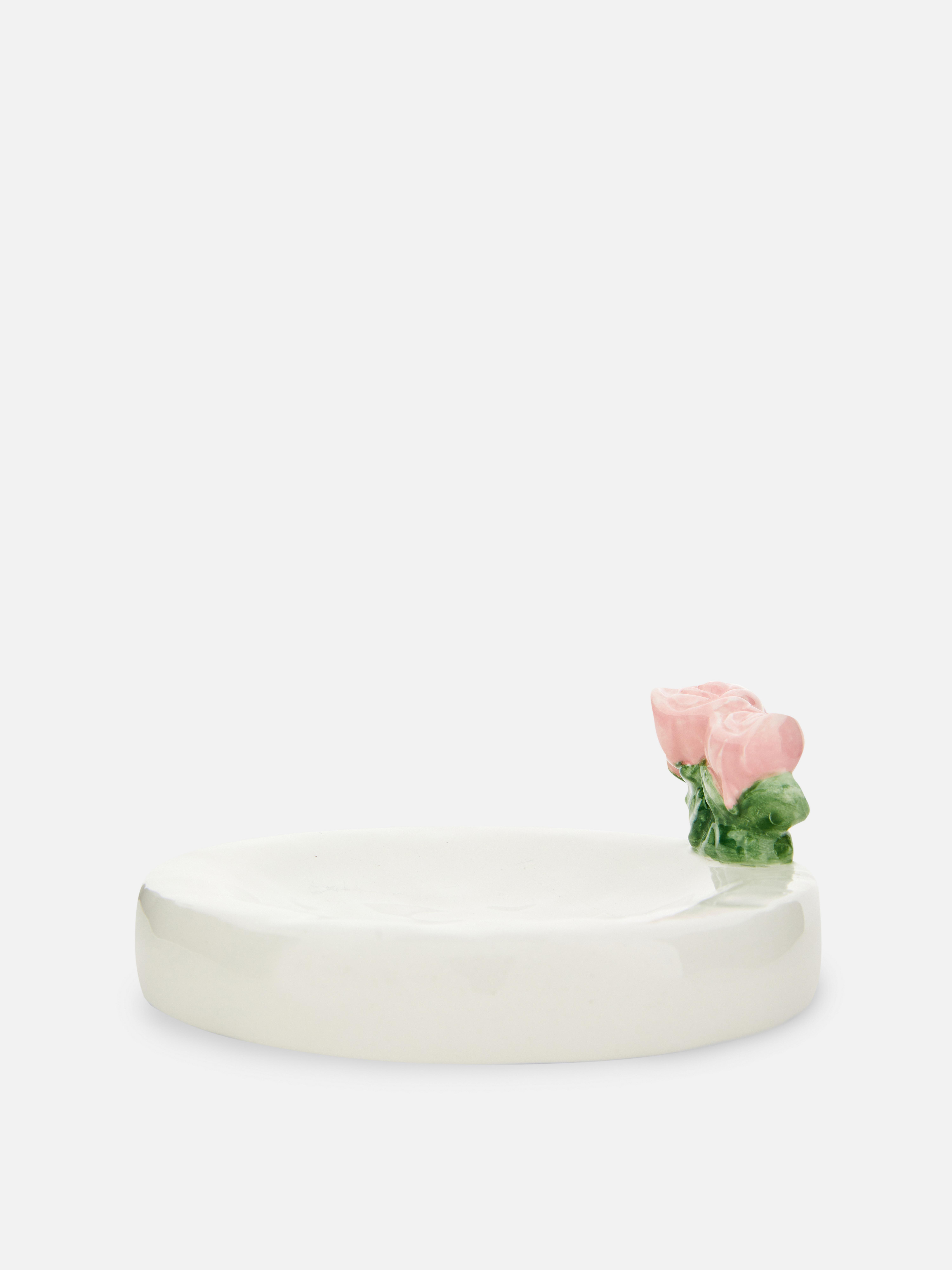 Ceramic Rose Soap Dish