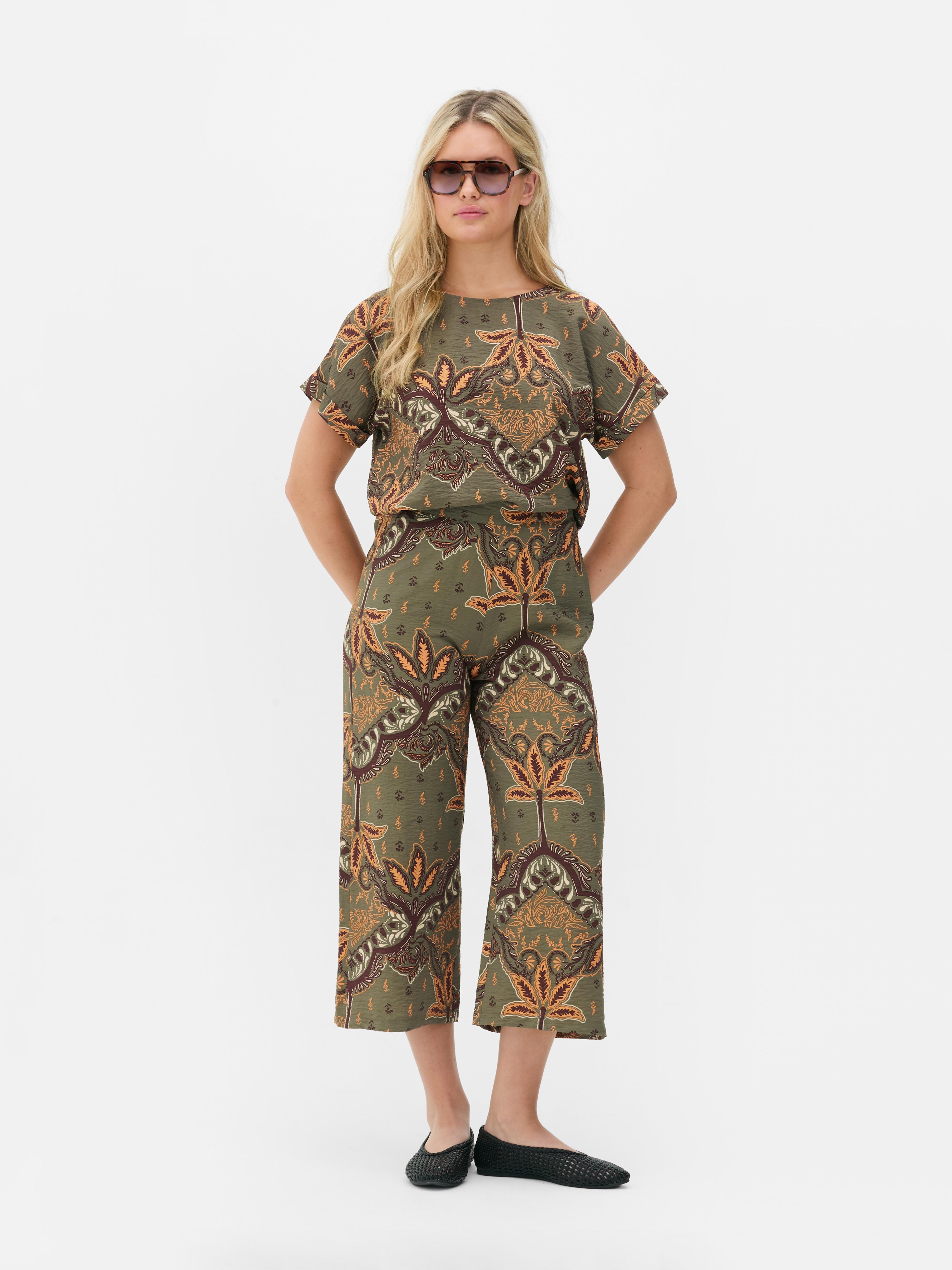 Blouse imprimée à manches courtes