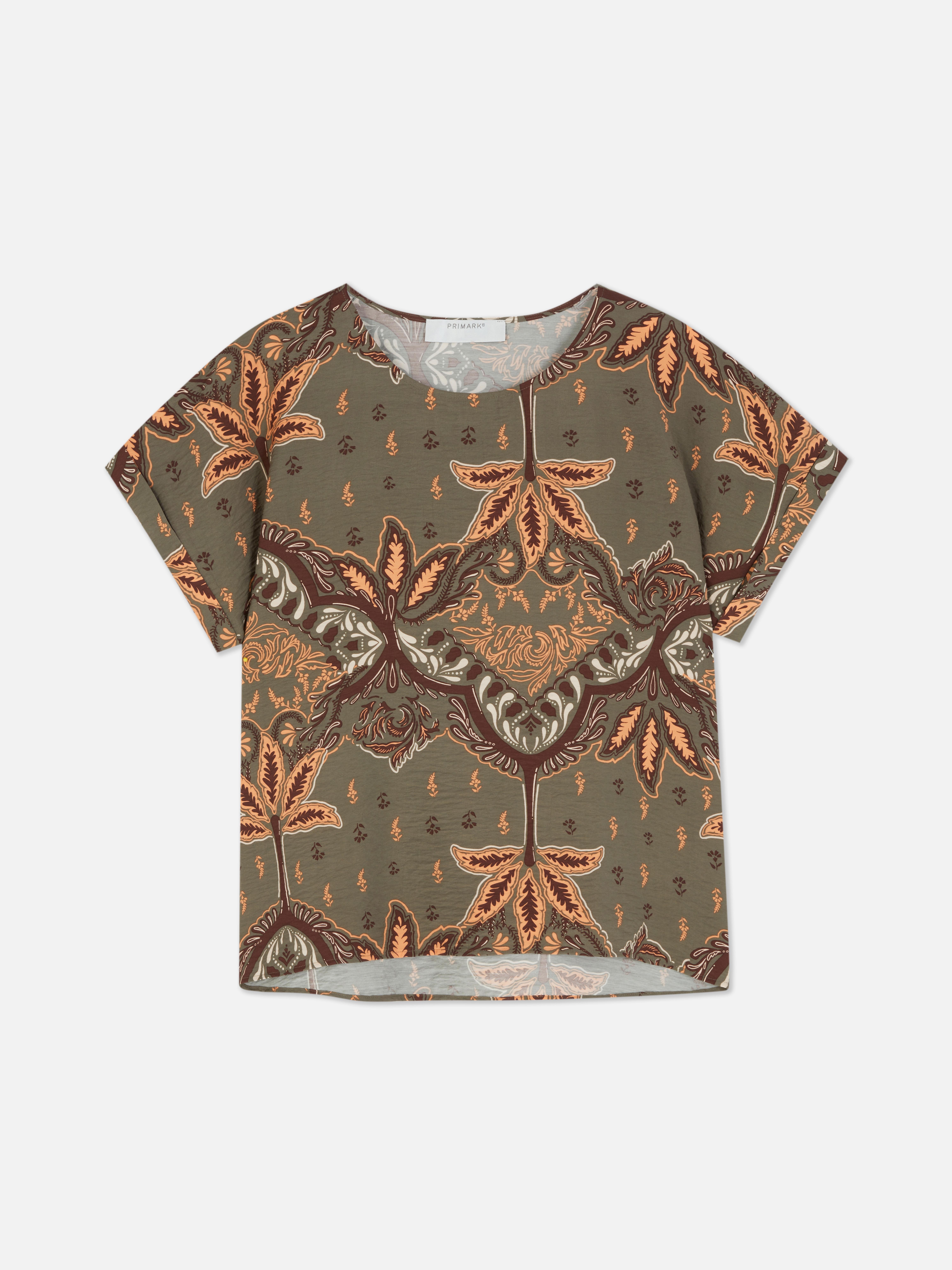 Blouse met print en korte mouwen