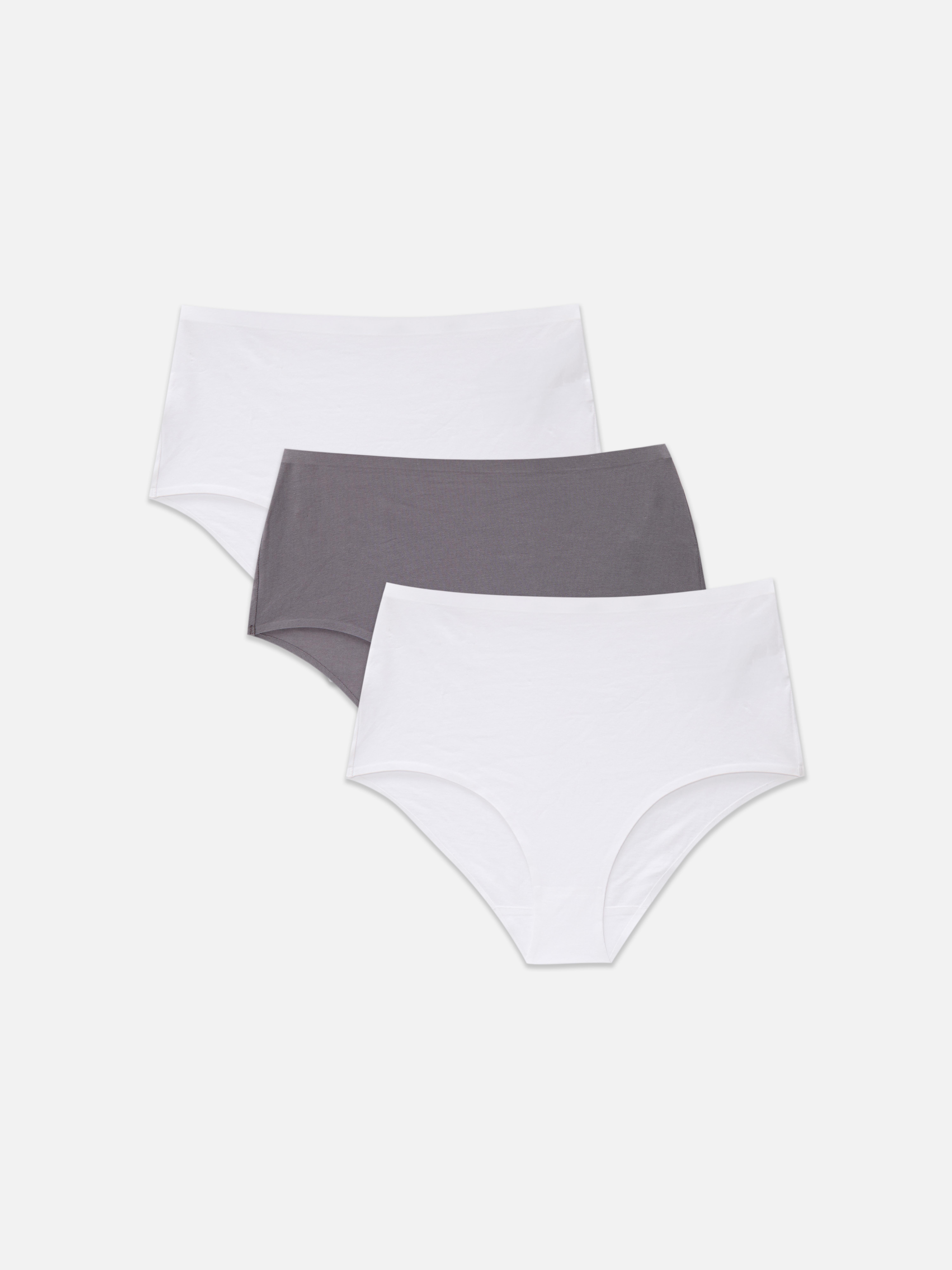 Confezione da 3 slip in cotone a vita alta