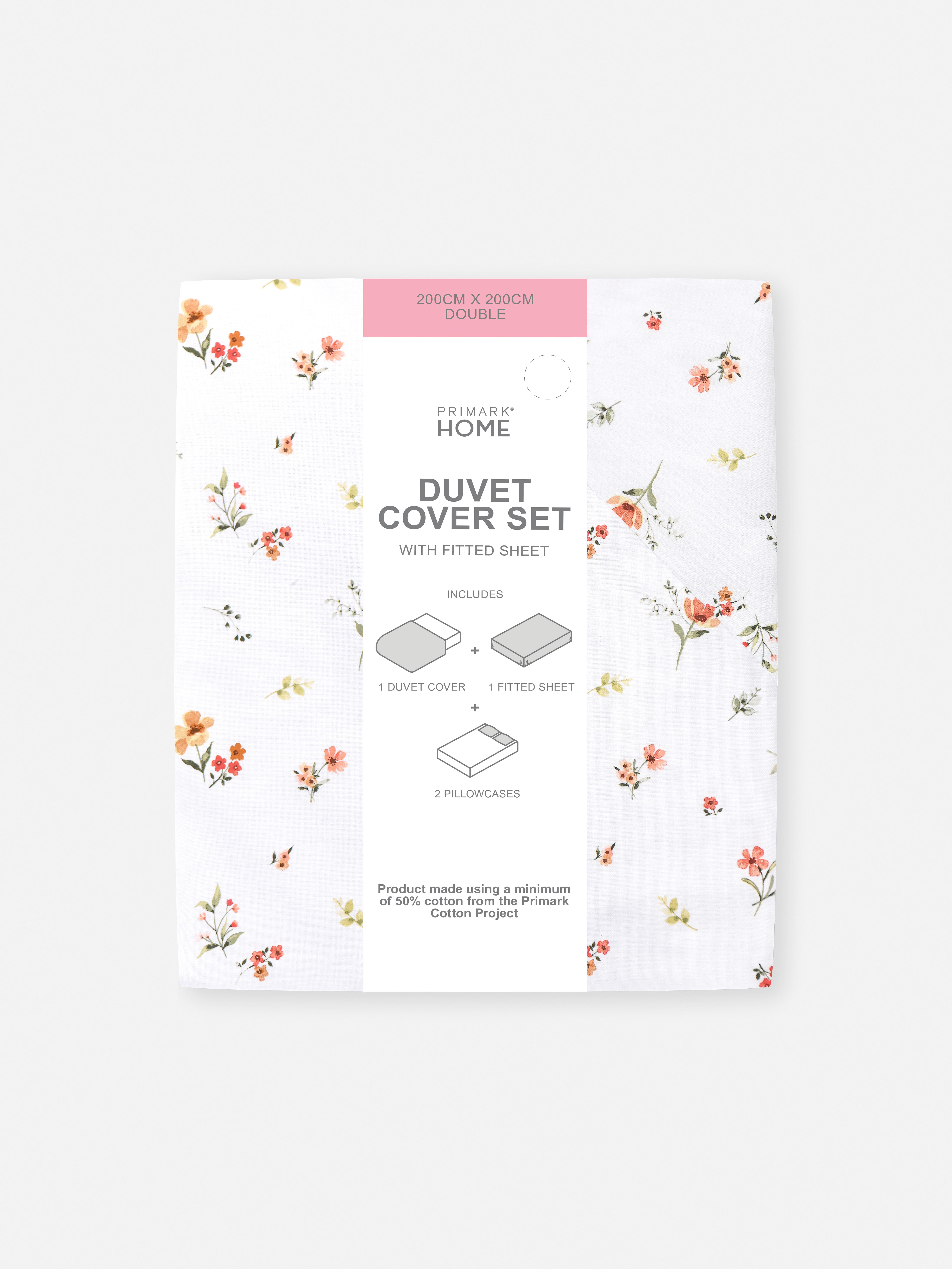 Conjunto capa edredão casal padrão floral outonal