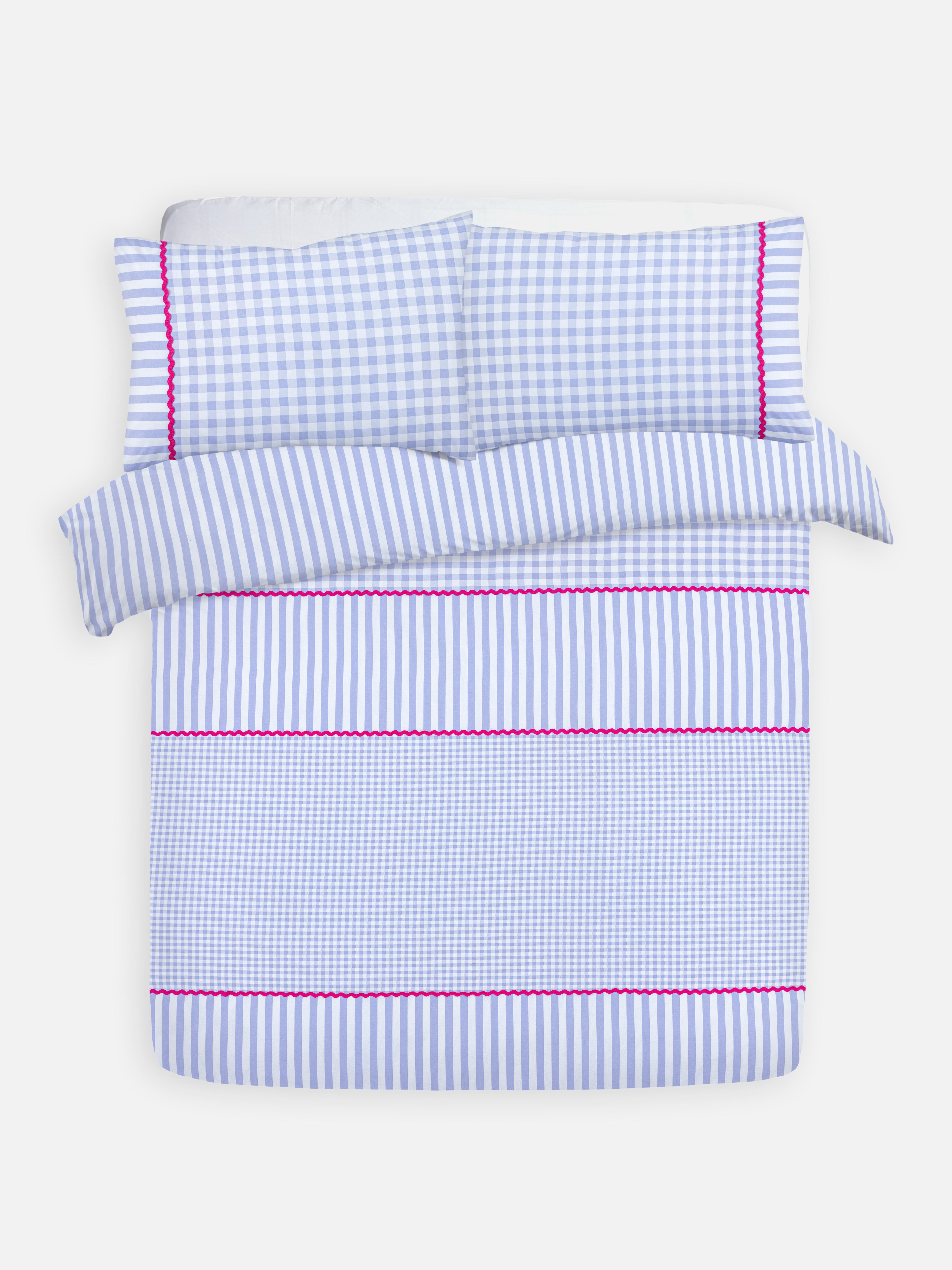 Gingham Ric Rac Super King Duvet Cover Set