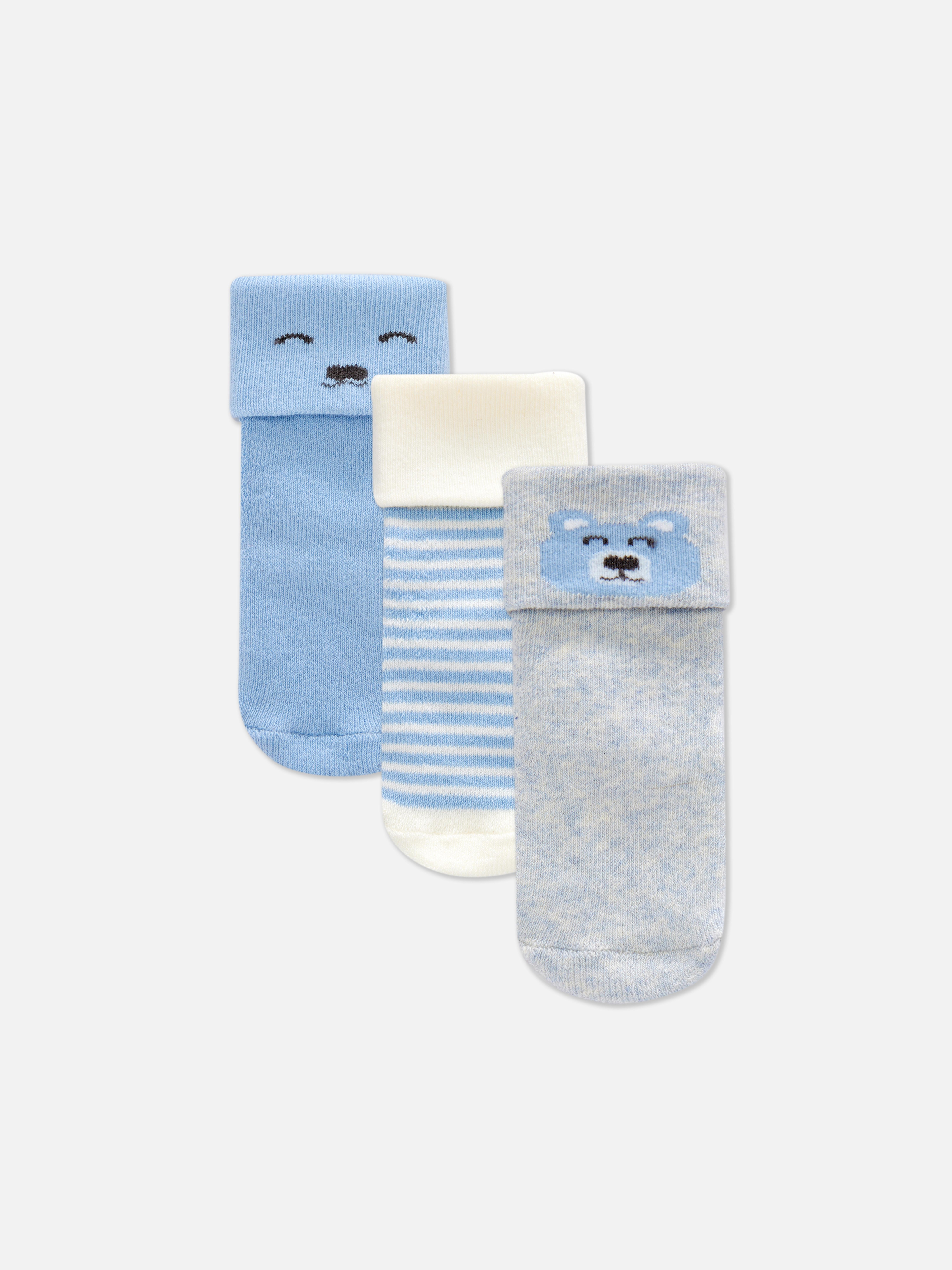 Noppen-Socken im Bären-Design, 3er-Pack