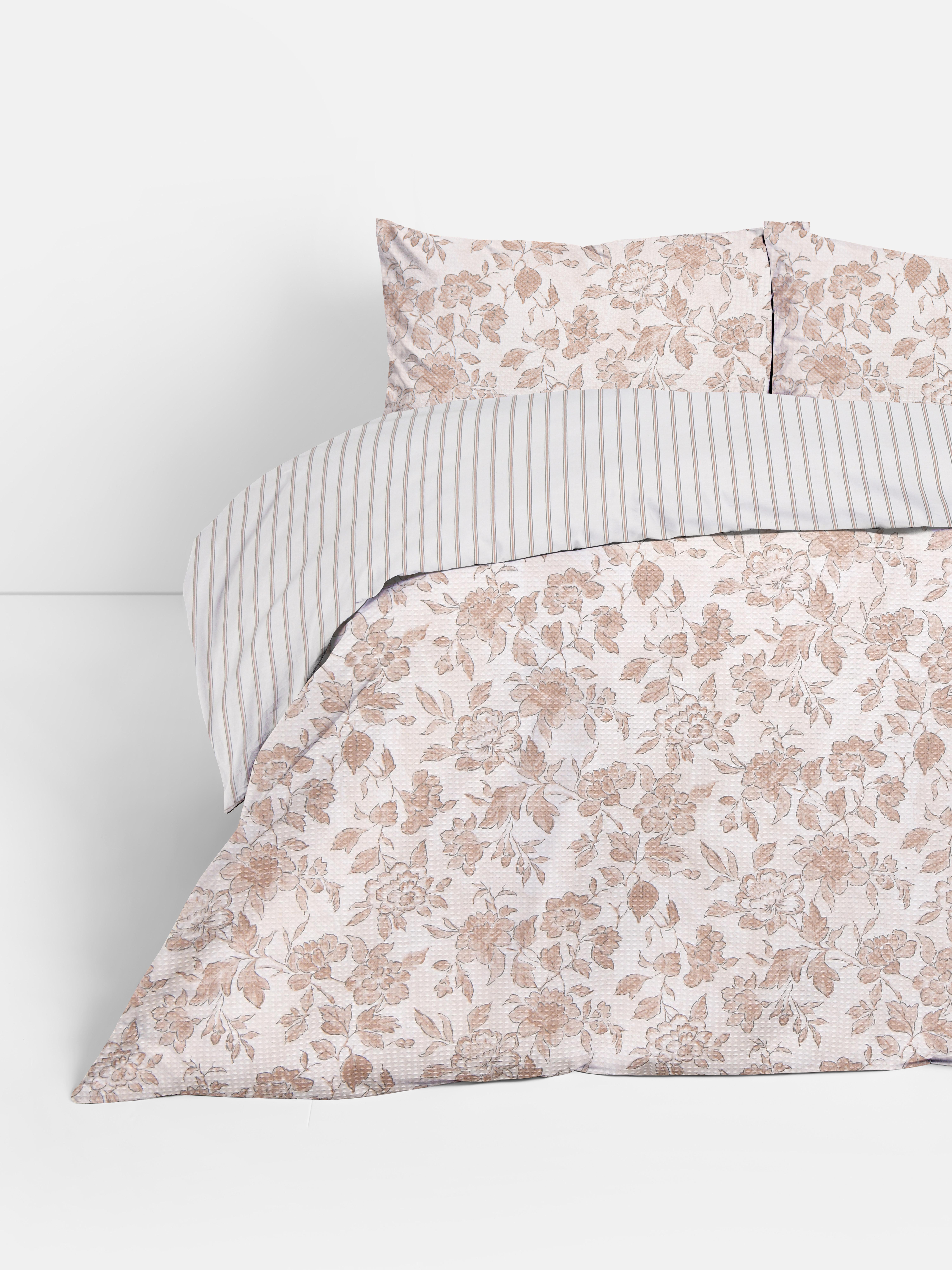 Wendebettwäsche mit Blumenmuster, Kingsize