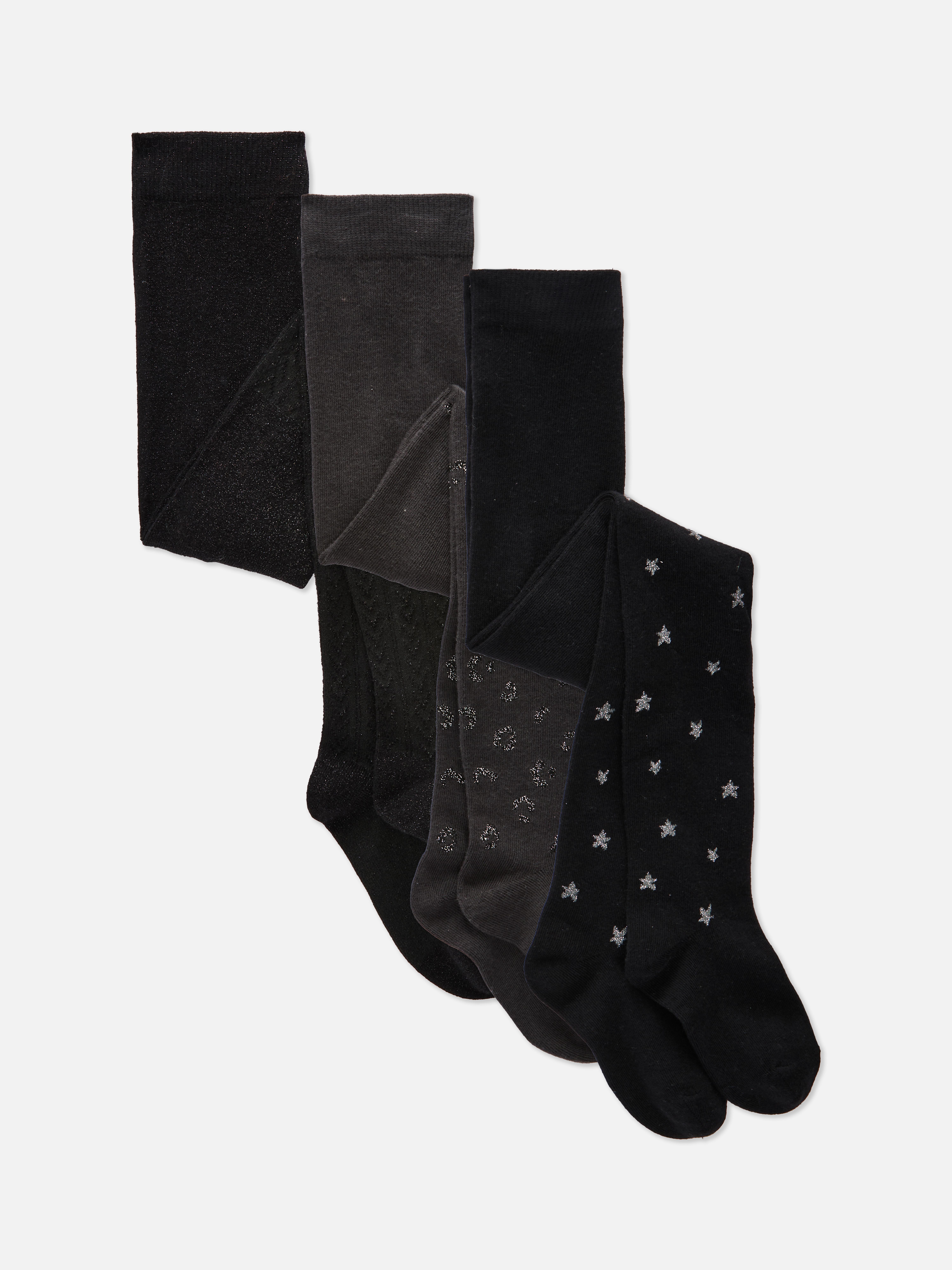 3pk Glitter Tights