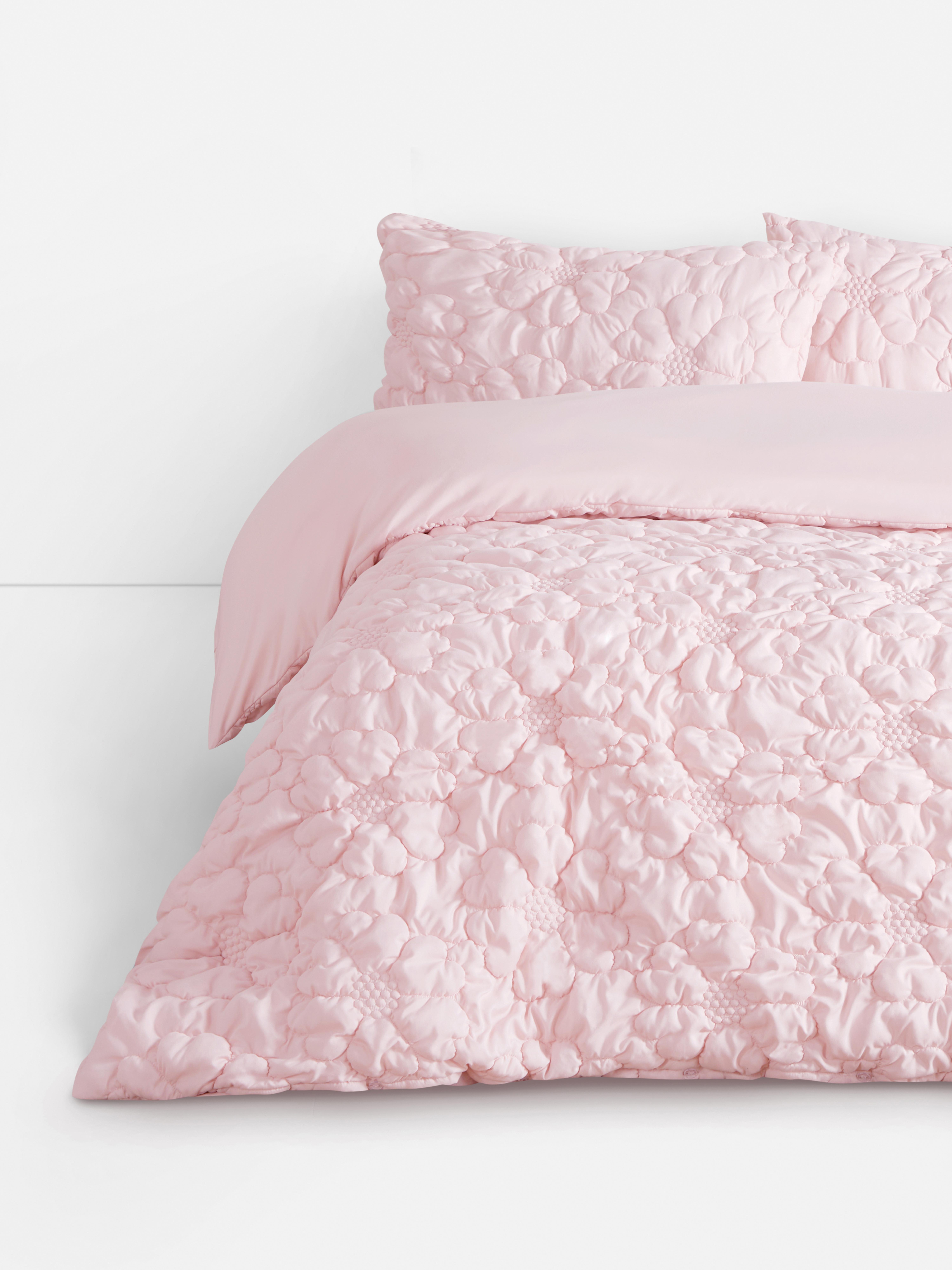 Kingsize dekbedovertrekset met reliëf bloempatroon