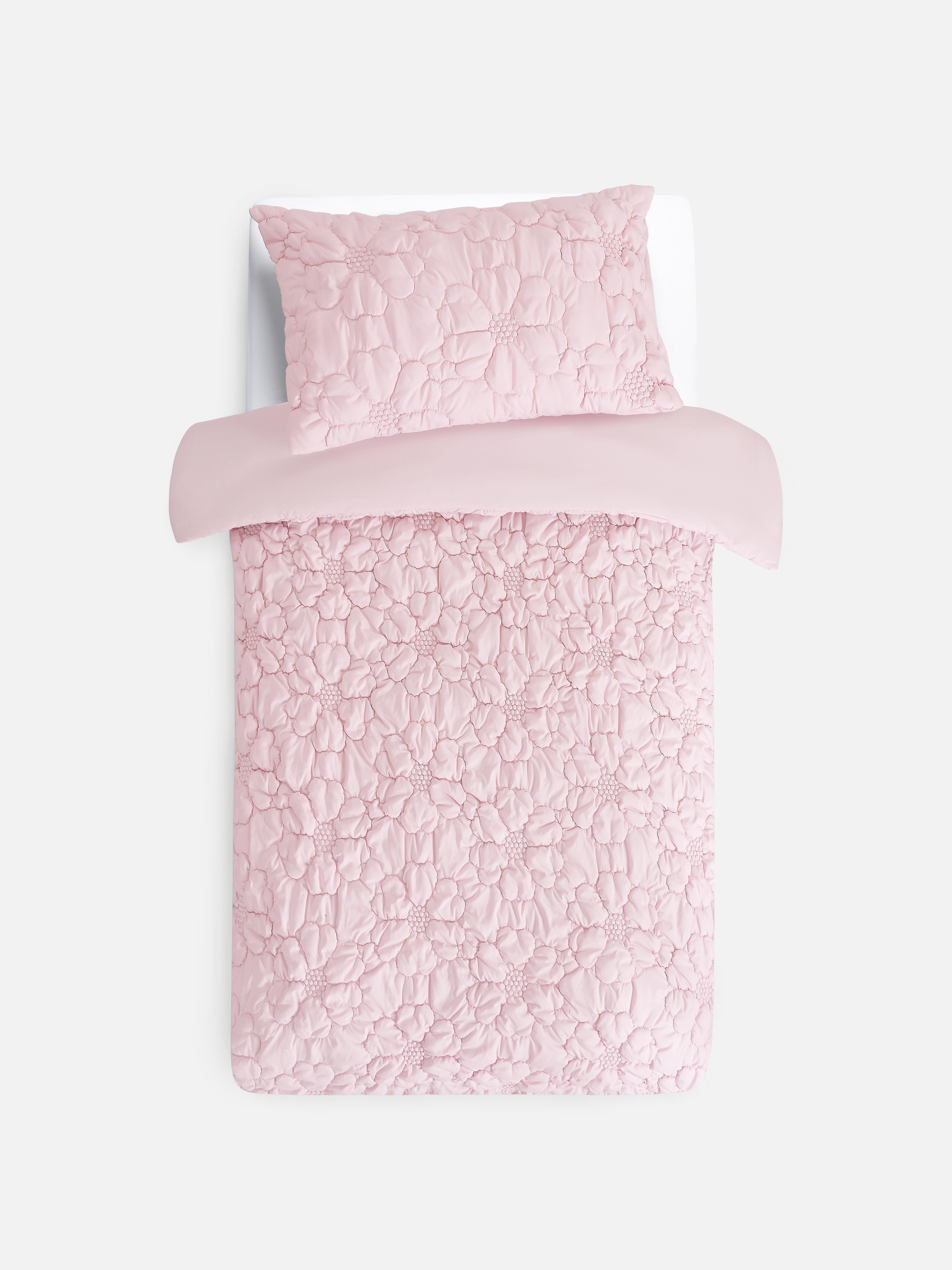 Floral Puff Single Duvet Cover Set