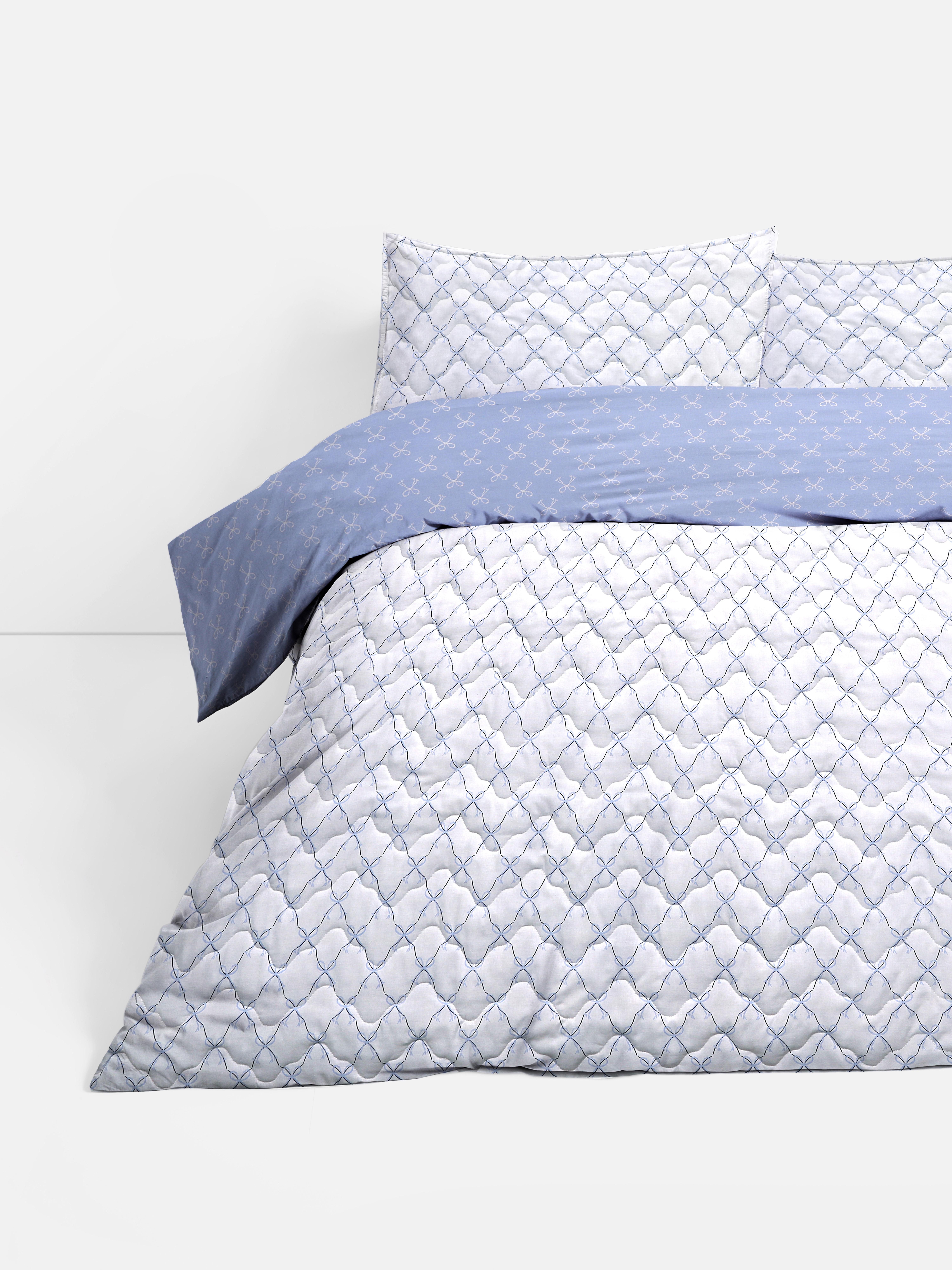 Gestepptes Bettwäscheset mit Vintage-Schleifen, Doppelbett