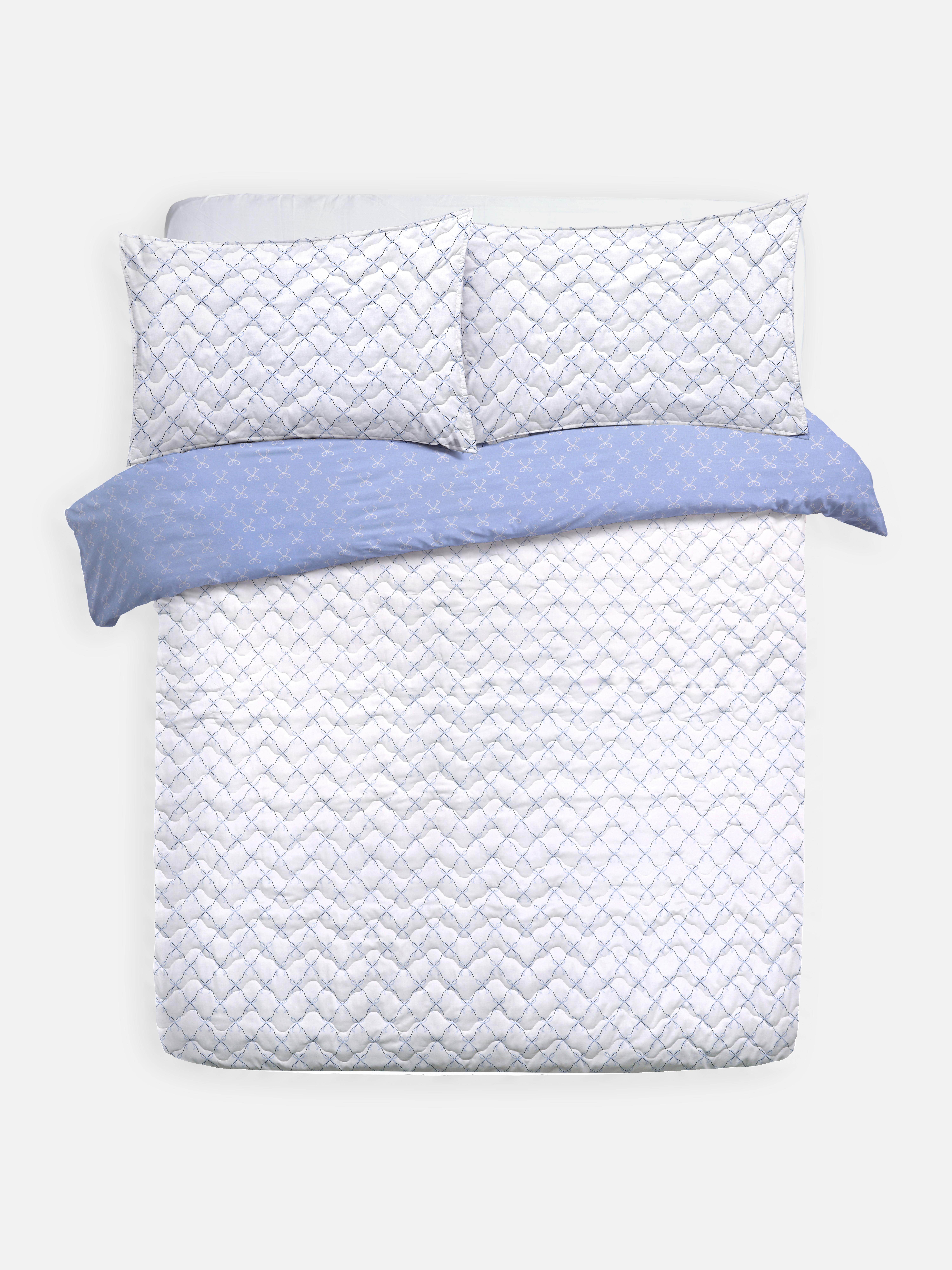 Conjunto capa edredão casal acolchoado laço vintage