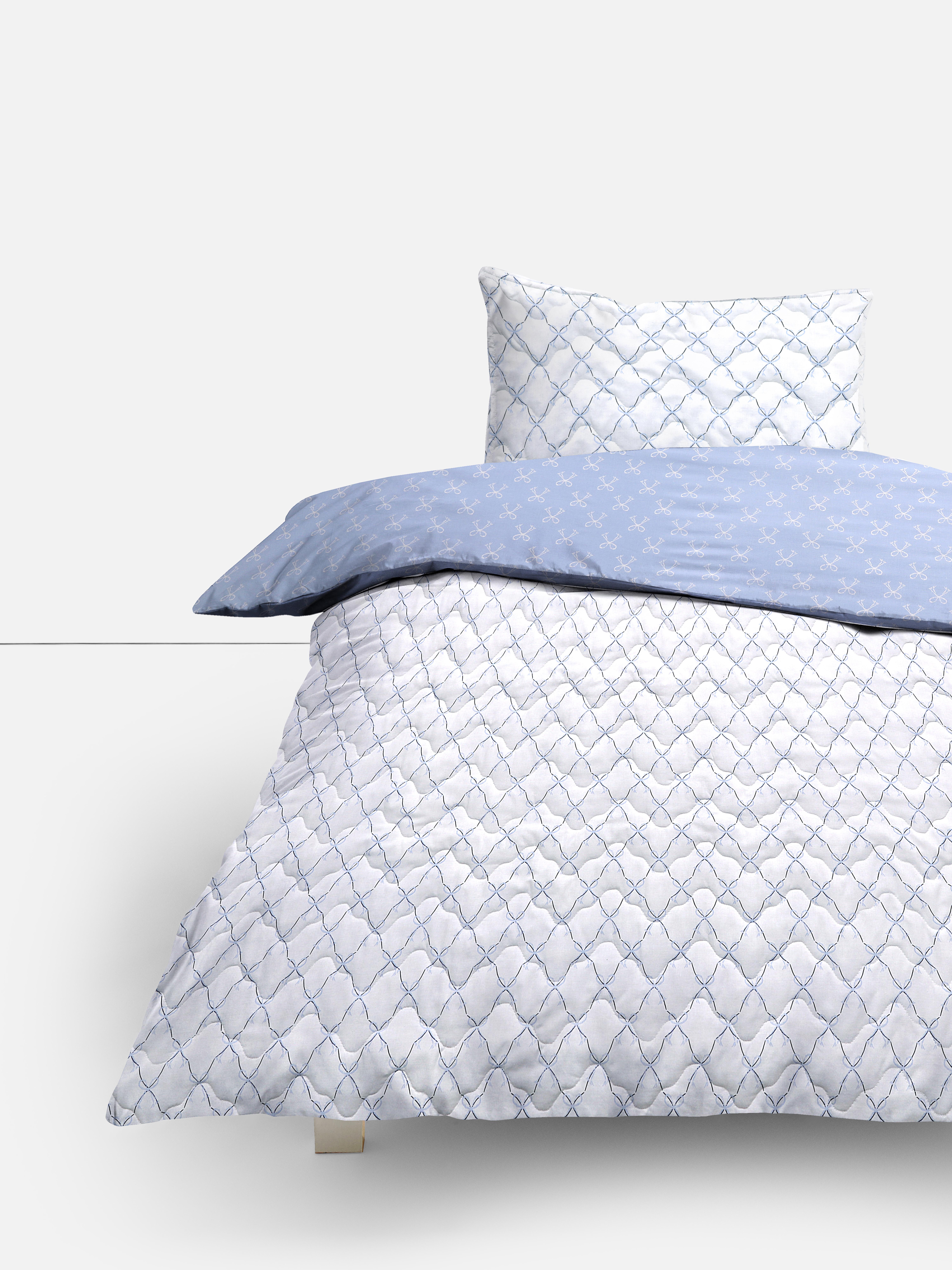 Vintage Bow Quilted Single Duvet Cover Set