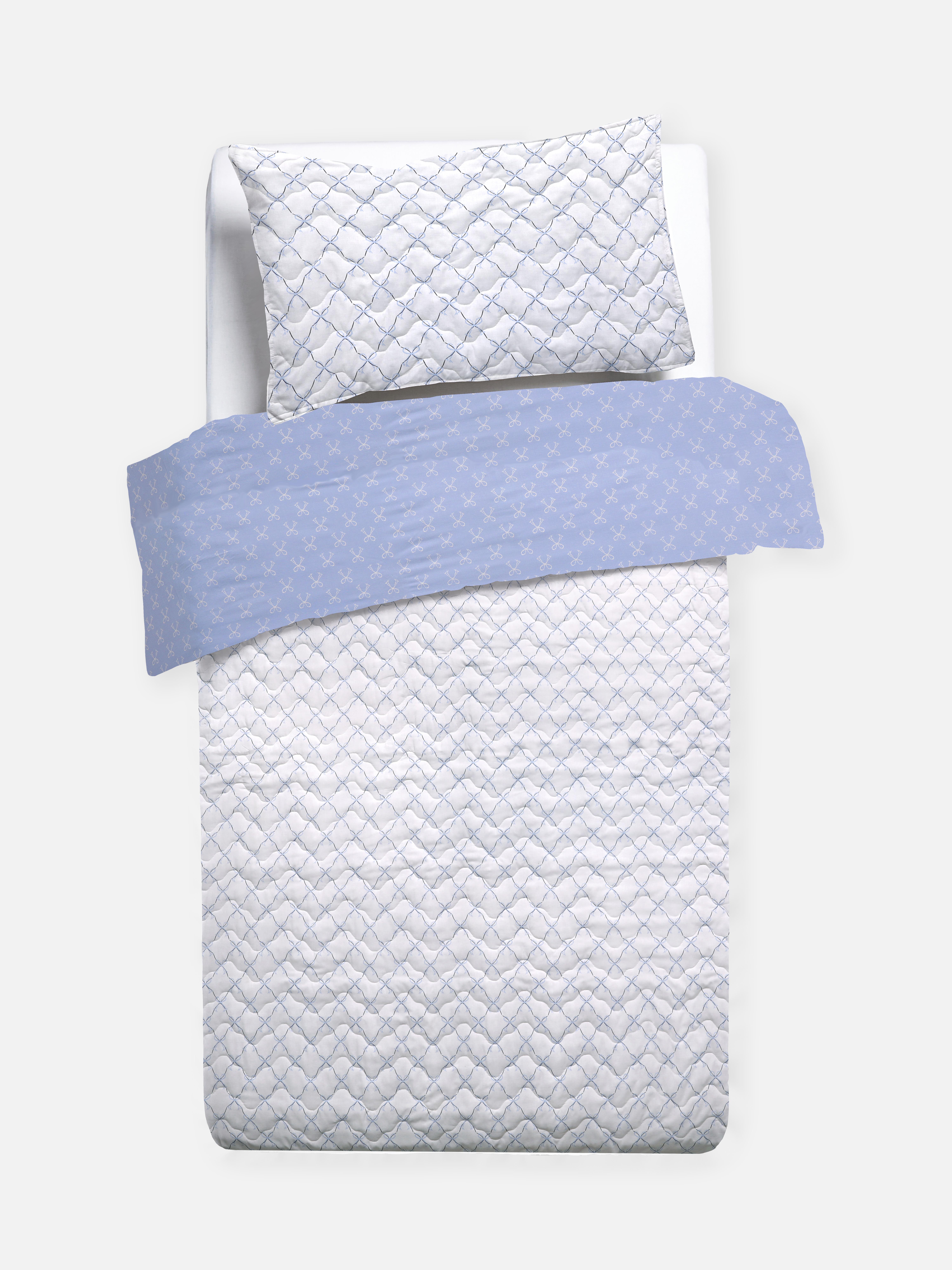 Vintage Bow Quilted Single Duvet Cover Set
