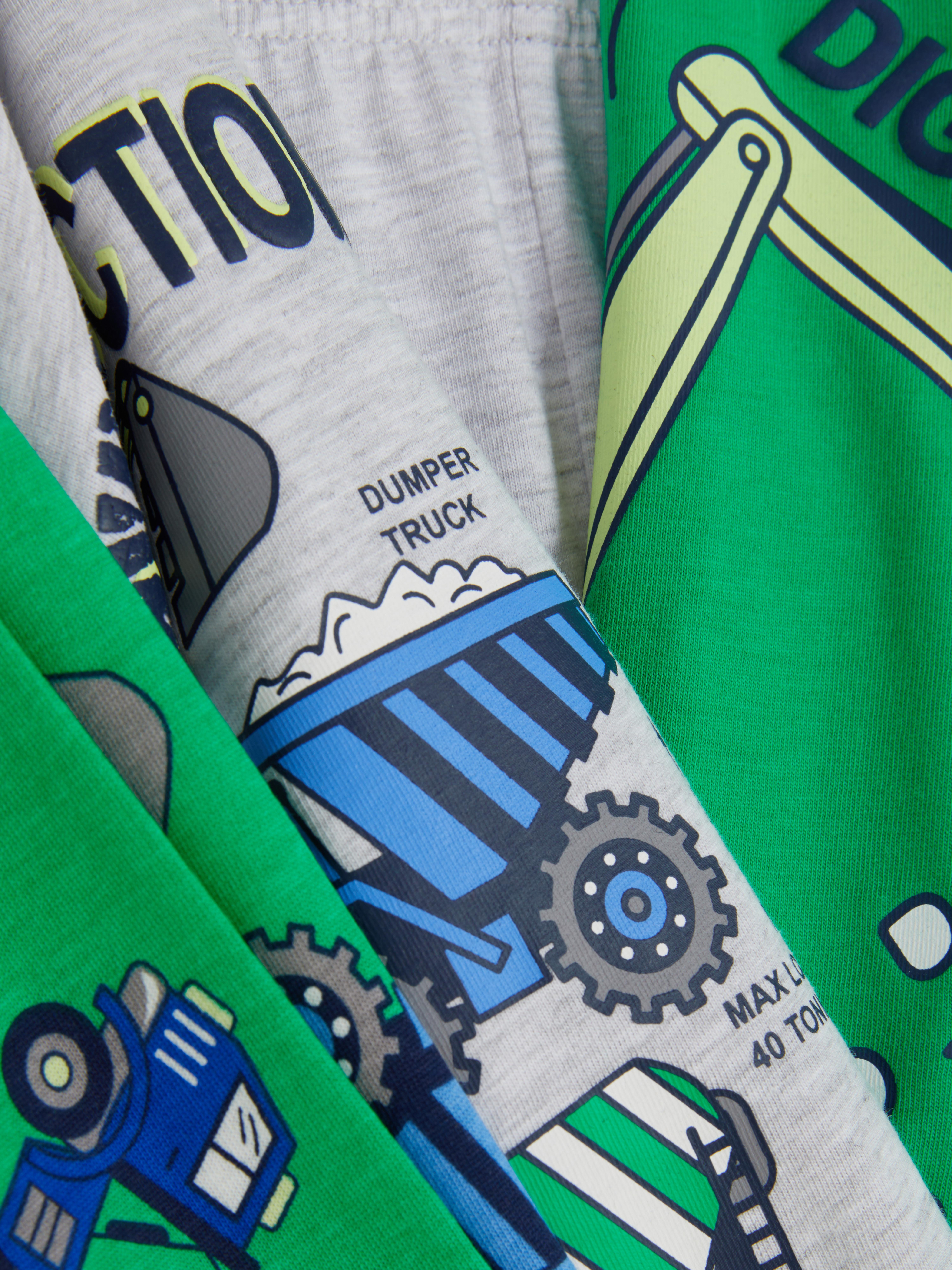 1,5-8 jr | Pyjama met graafmachineprint, set van 2
