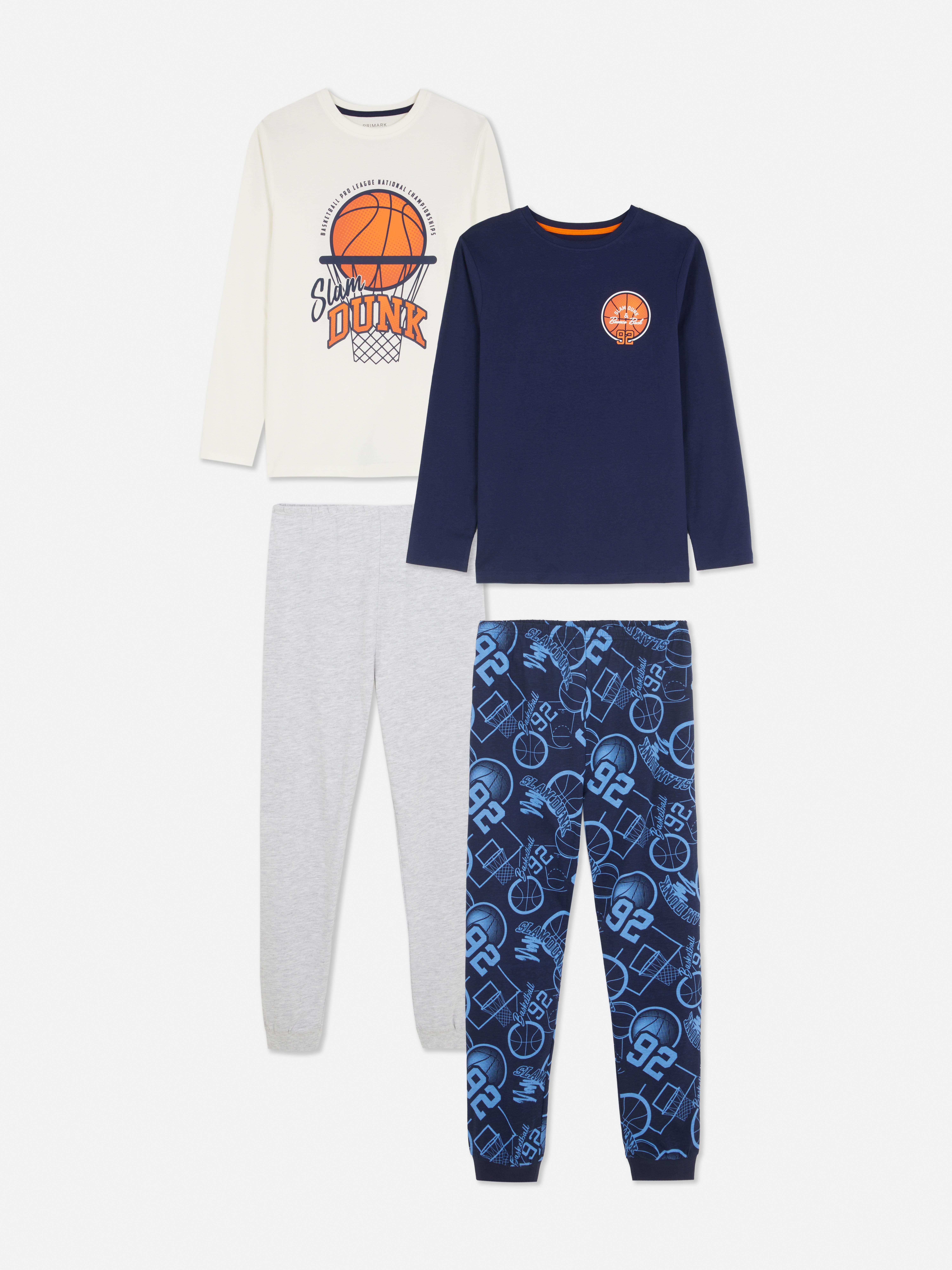 7-15 jr | Pyjama met basketbalprint, set van 2