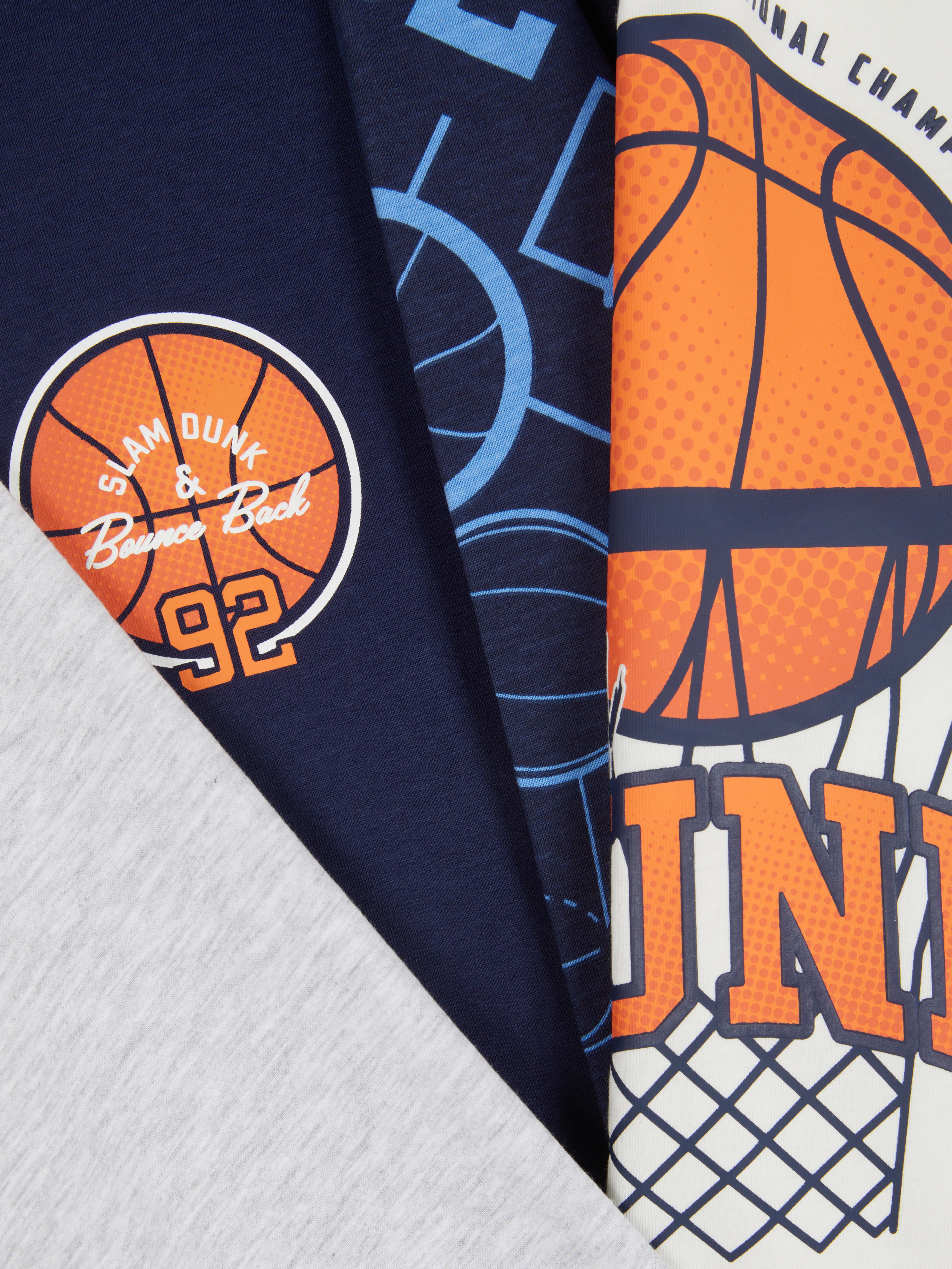 7-15 jr | Pyjama met basketbalprint, set van 2