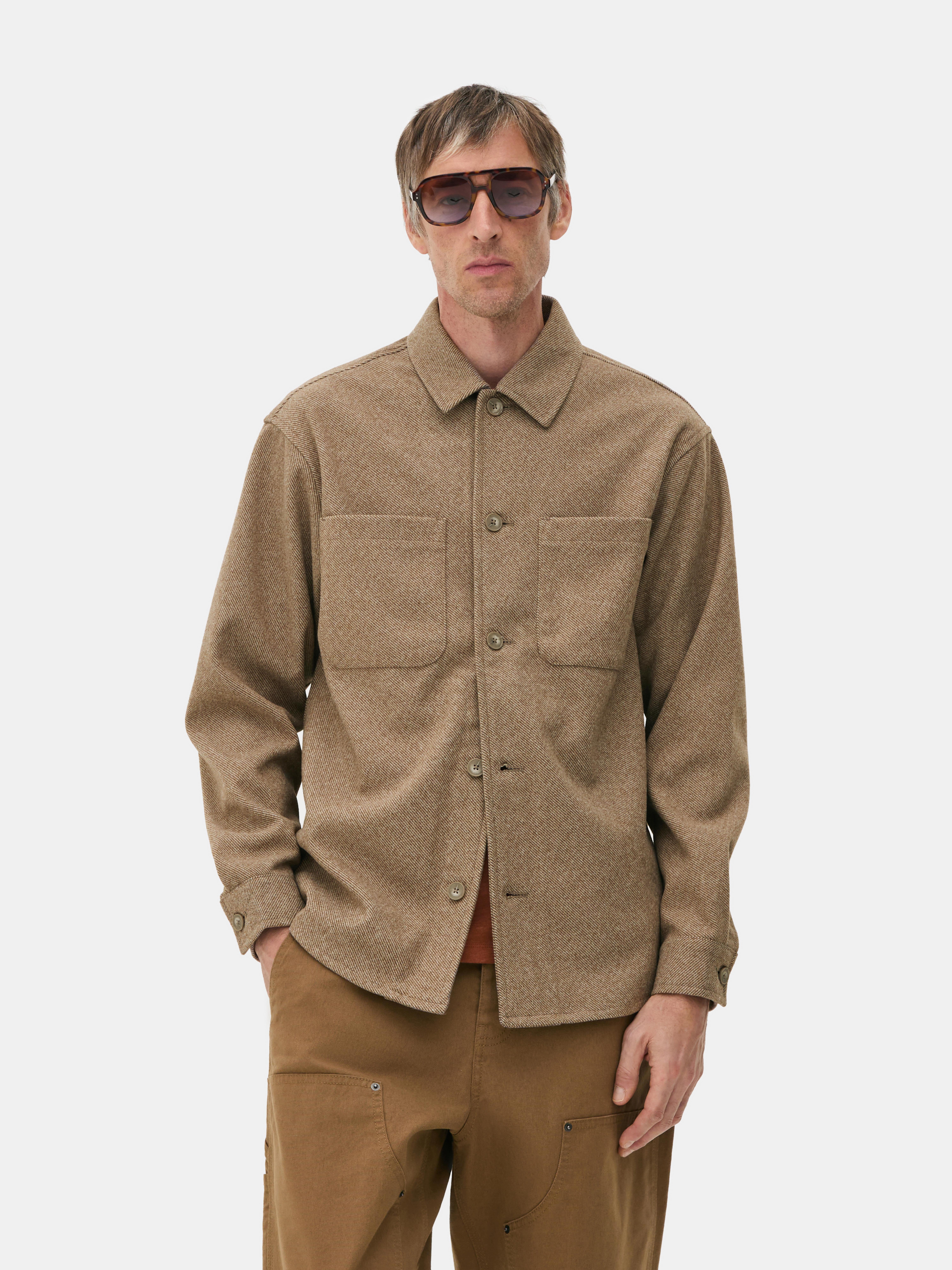 Twill-Hemdjacke mit Knopfleiste