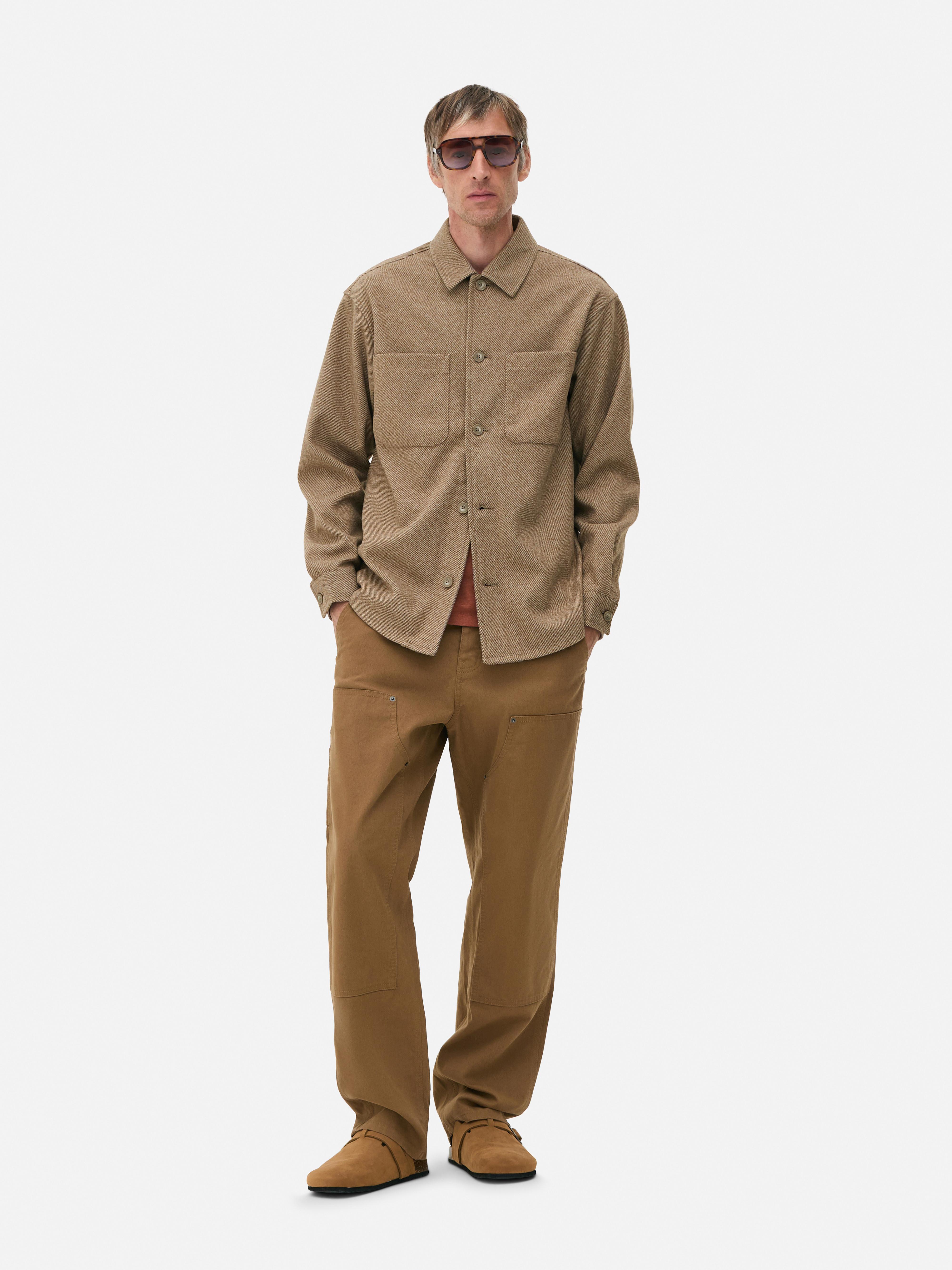 Twill-Hemdjacke mit Knopfleiste