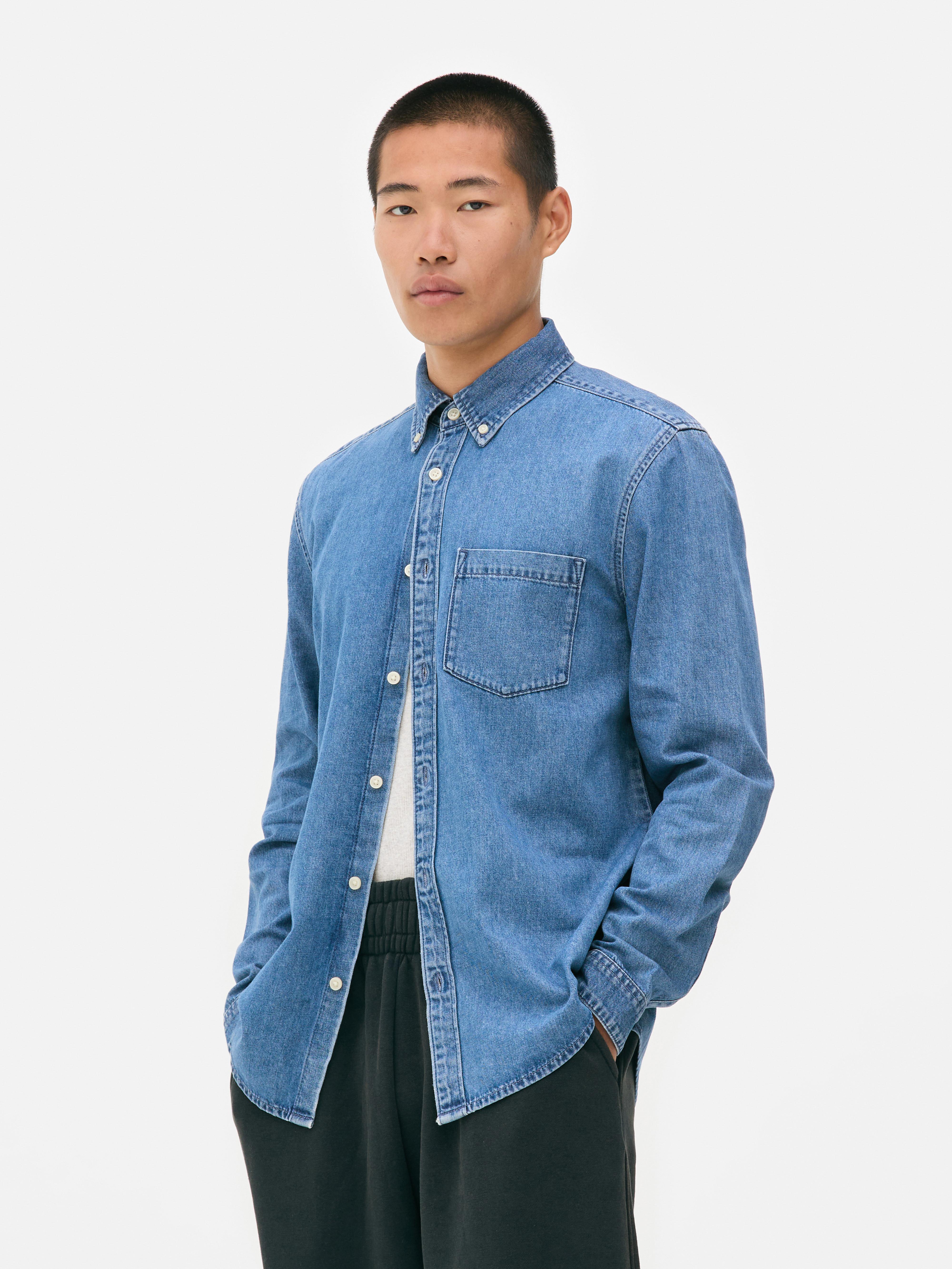Cămașă din denim cu mânecă lungă