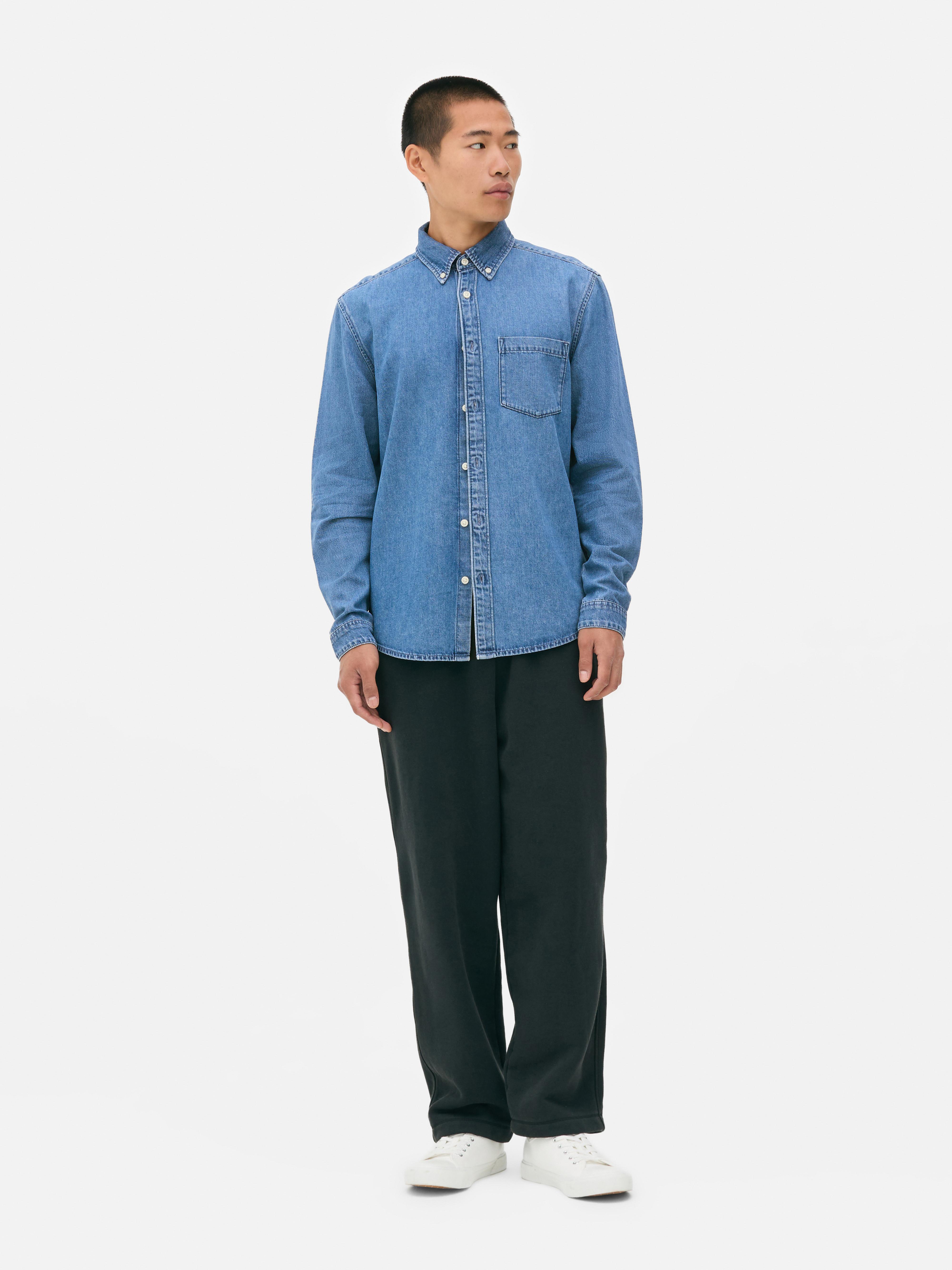 Cămașă din denim cu mânecă lungă
