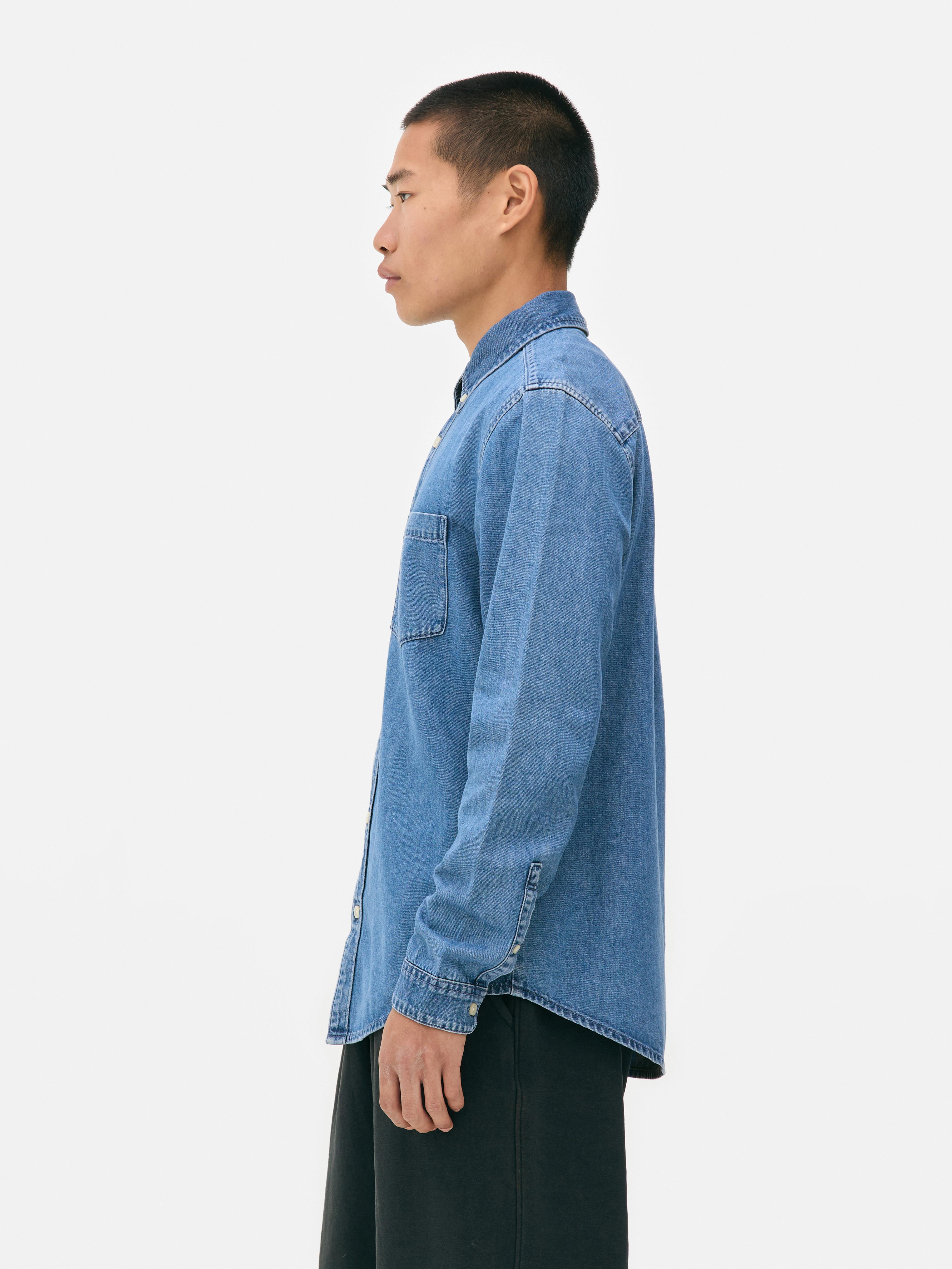 Cămașă din denim cu mânecă lungă